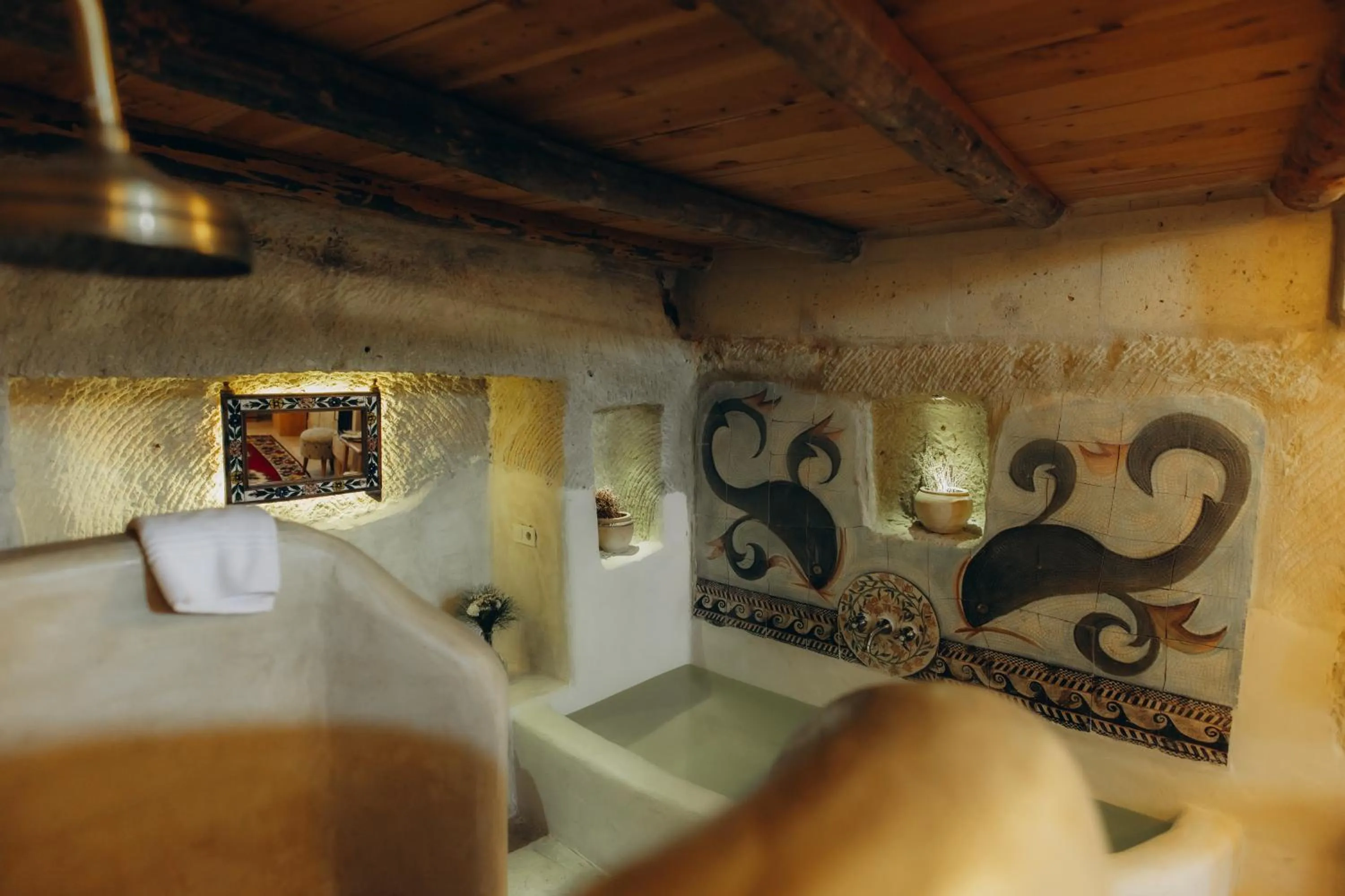 Bathroom in Doda Artisanal Cave Hotel 14 Plus