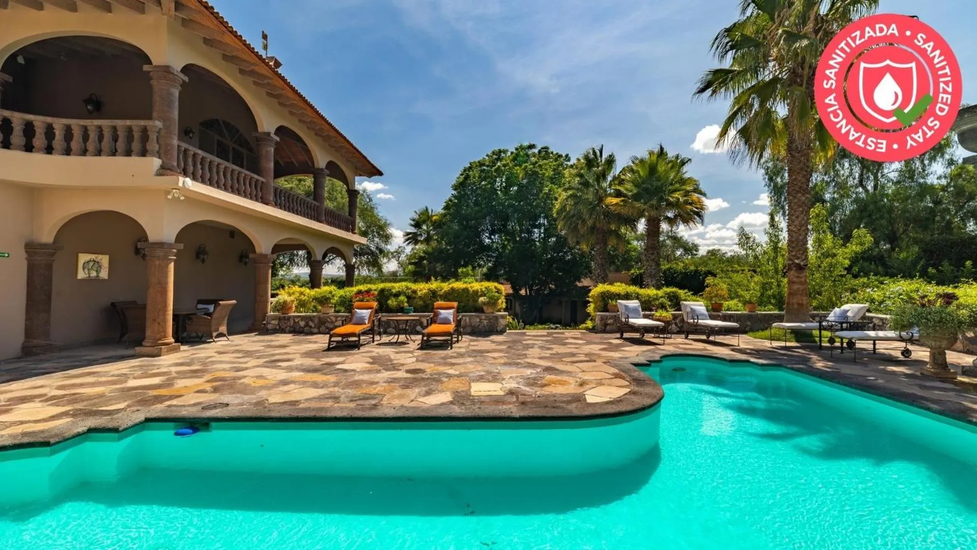 Pool view in Casa Las Palmas, San Miguel de Allende