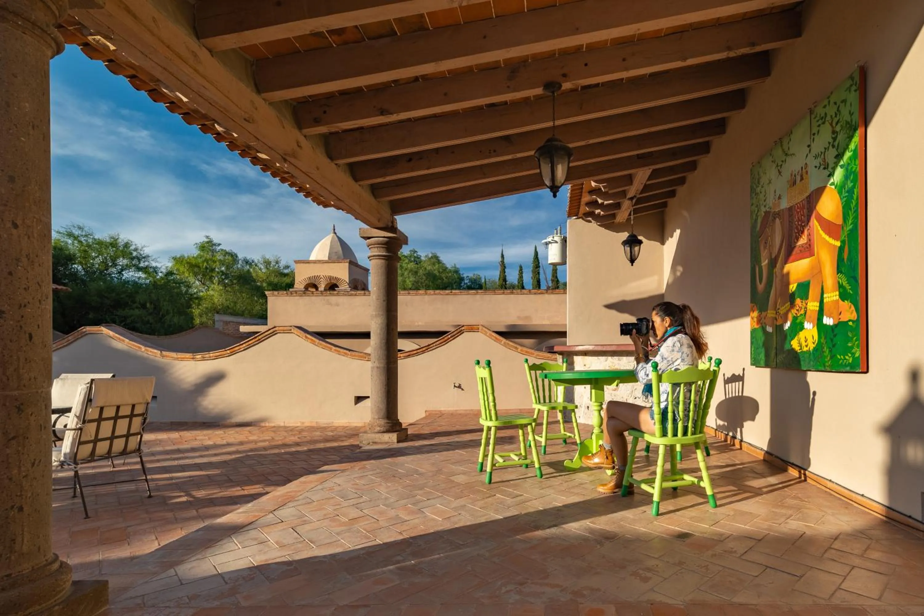Balcony/Terrace in Casa Las Palmas, San Miguel de Allende