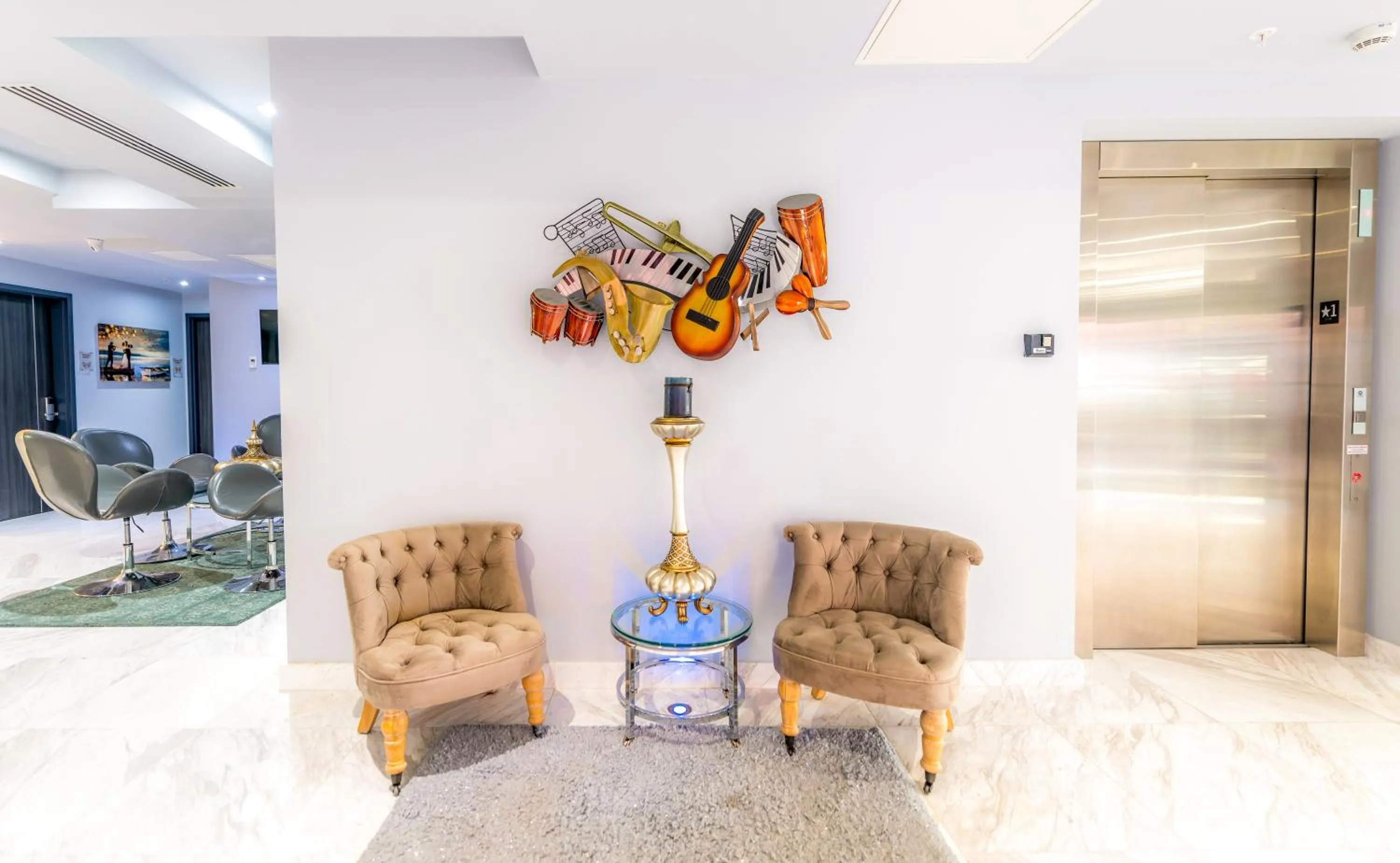 Seating area in Secret Garden Miami Beach