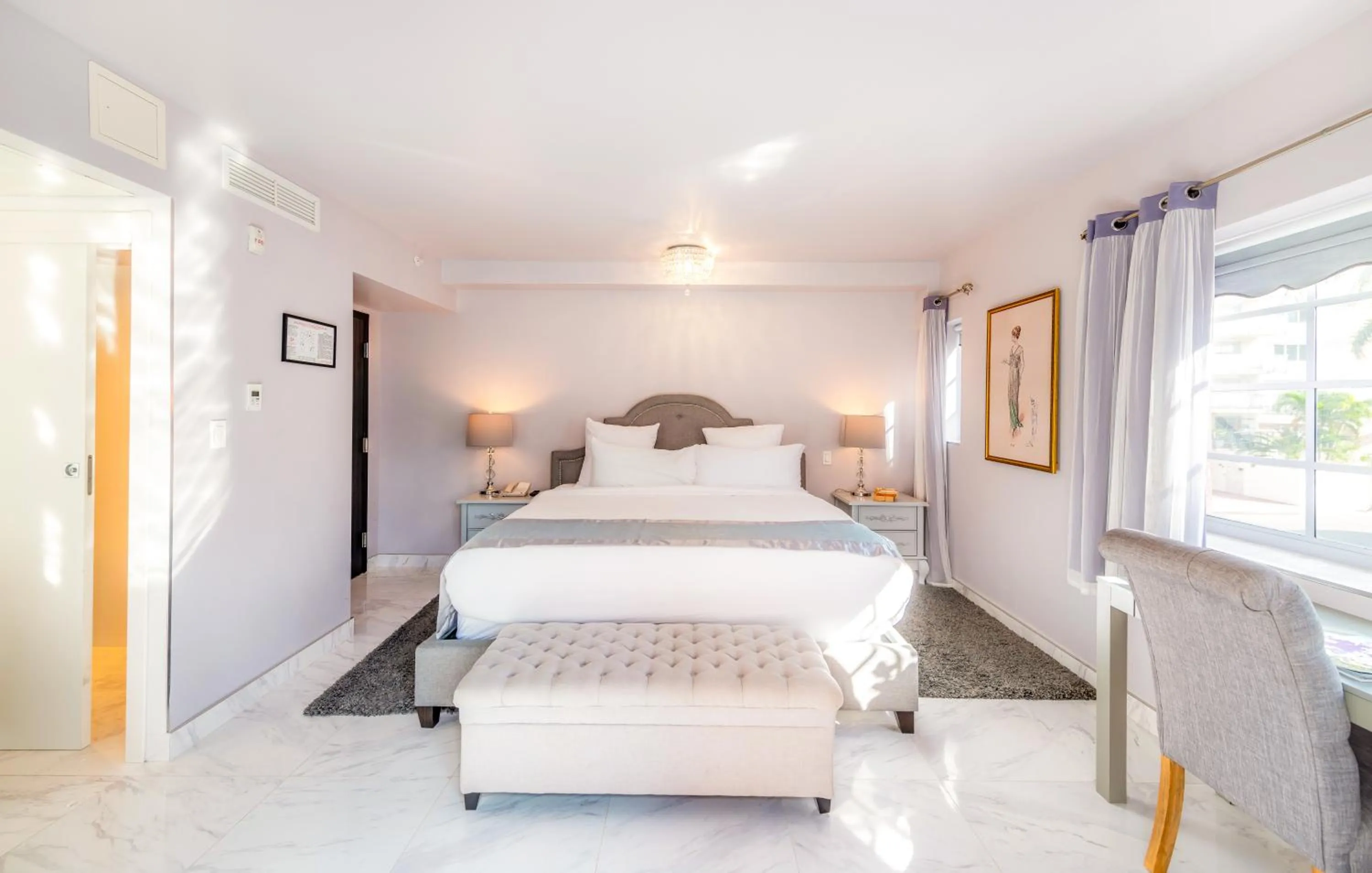 Bed in Secret Garden Miami Beach