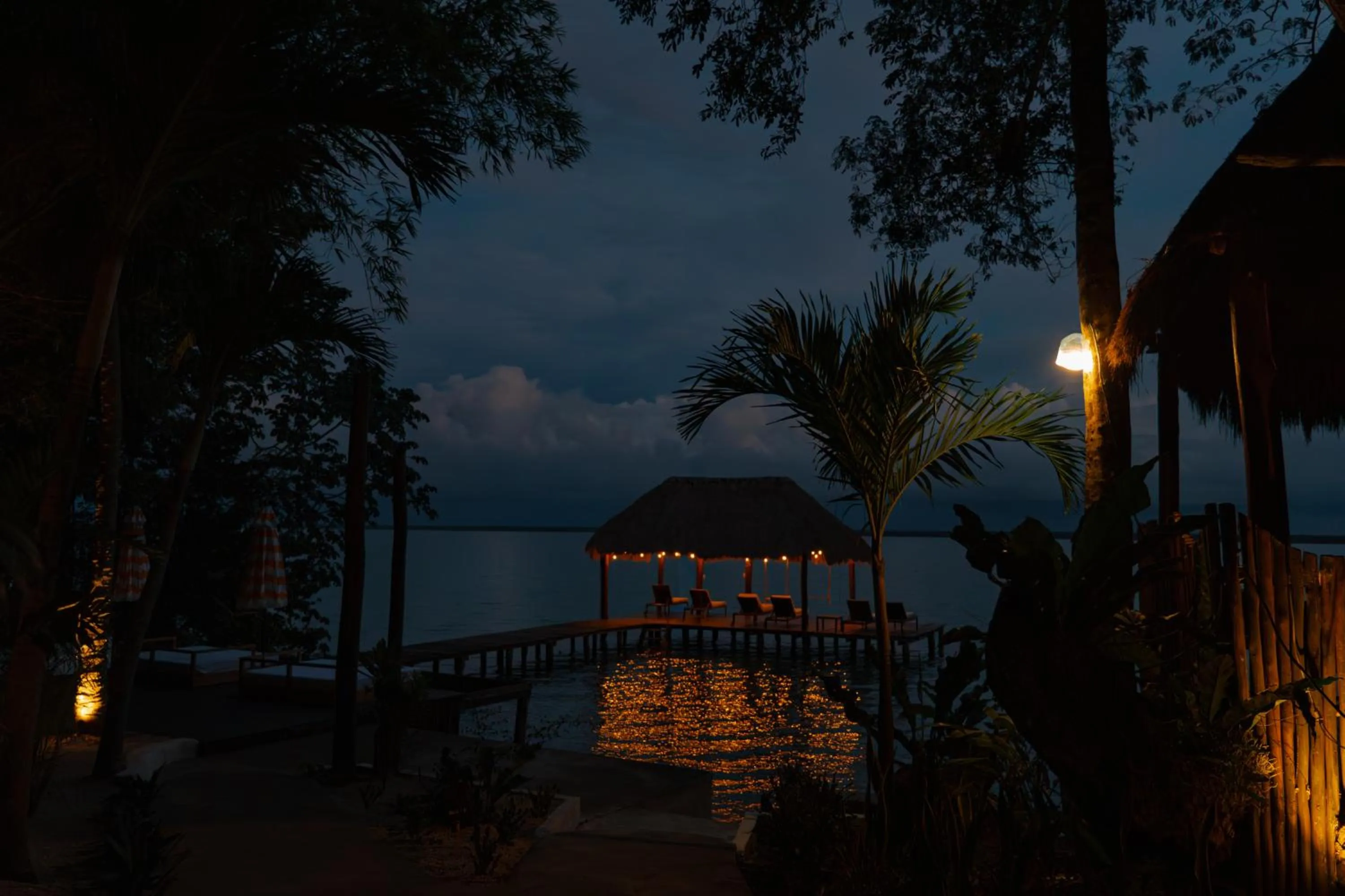 Night in Mikasa Bacalar Hotel Boutique, Lagoon Front