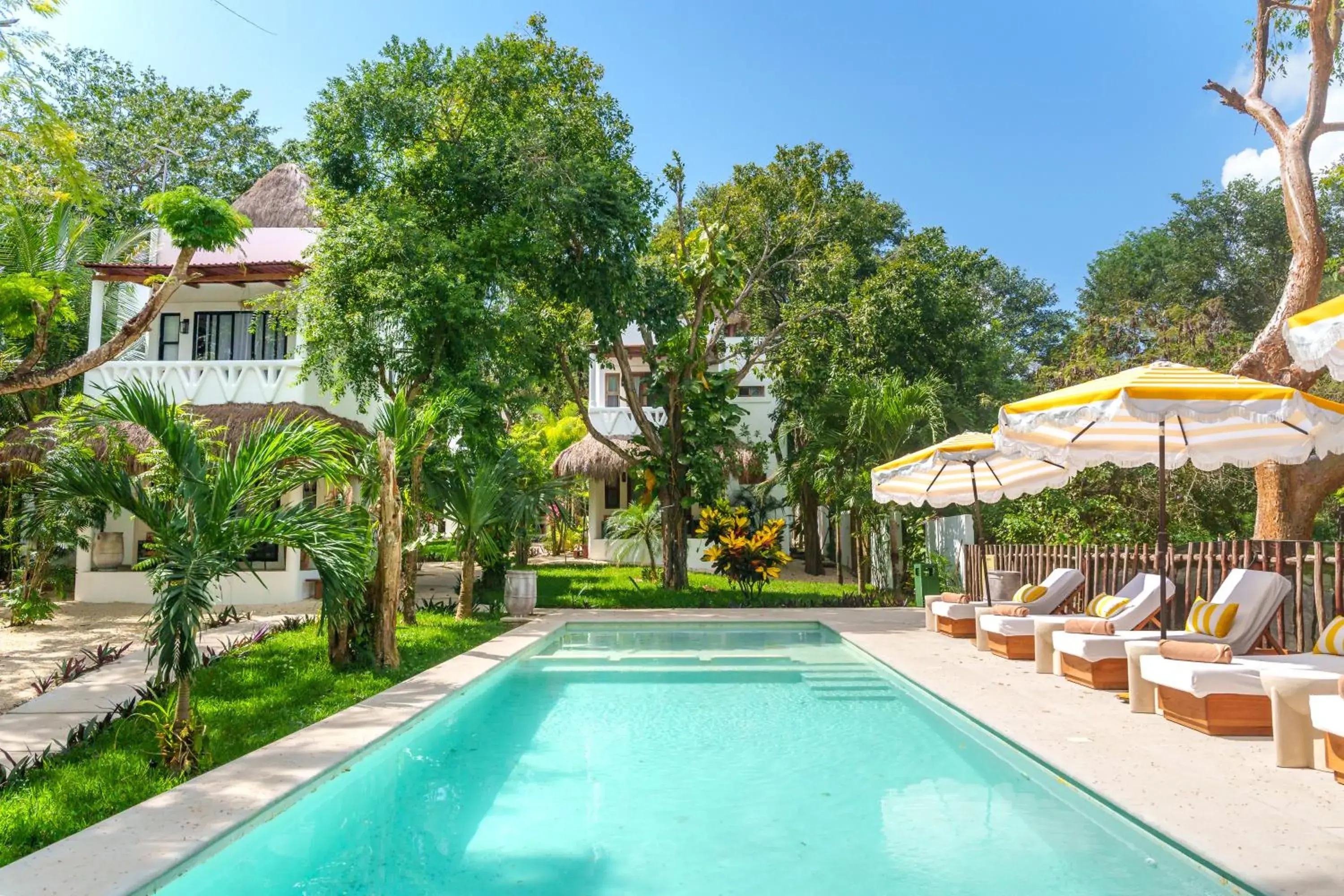 Swimming pool in Mikasa Bacalar Hotel Boutique, Lagoon Front Swimming pool in Mikasa Bacalar Hotel Boutique, Lagoon Front