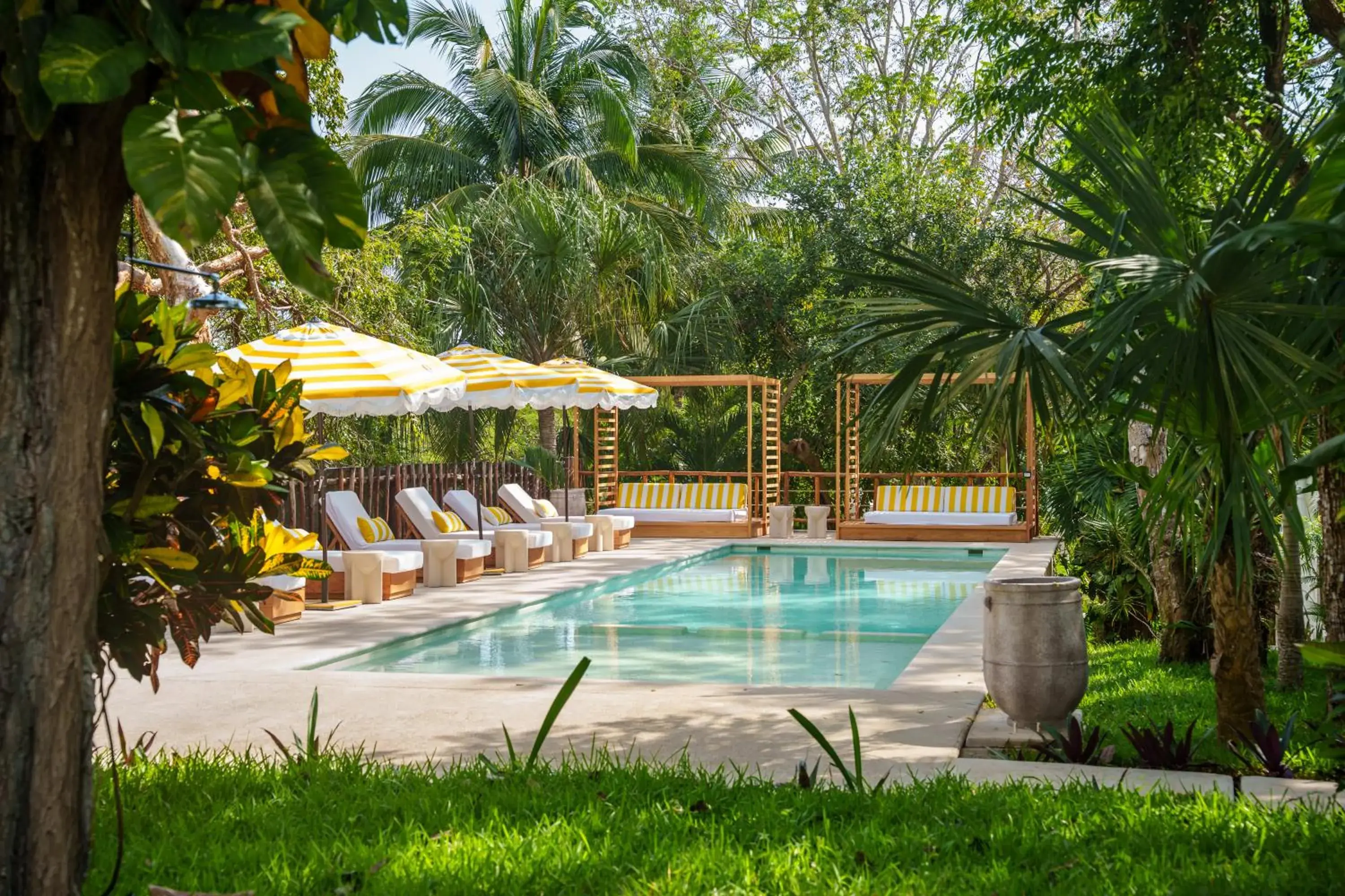 Swimming pool in Mikasa Bacalar Hotel Boutique, Lagoon Front Swimming pool in Mikasa Bacalar Hotel Boutique, Lagoon Front