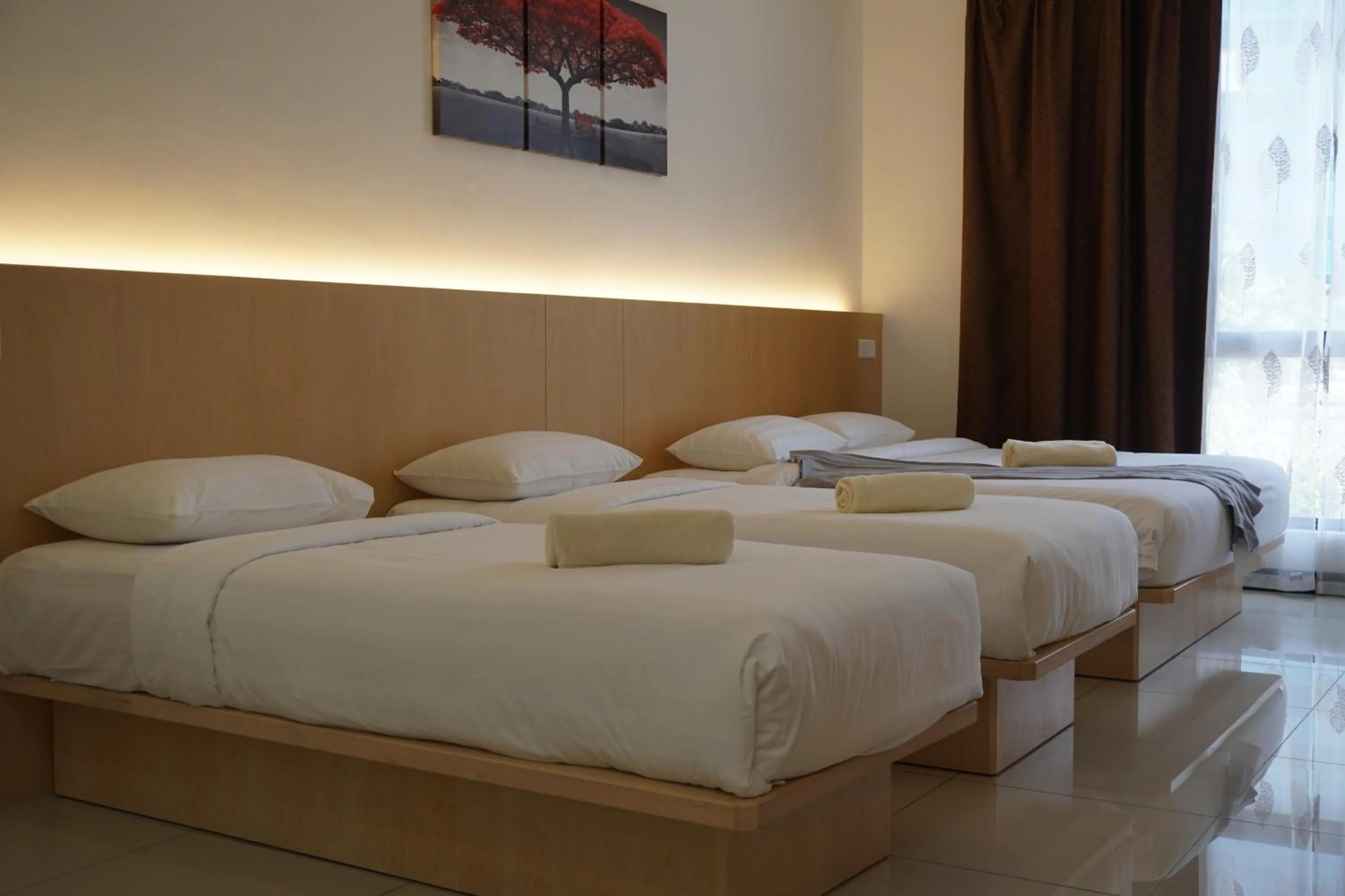 Bed in Scott Service Suites