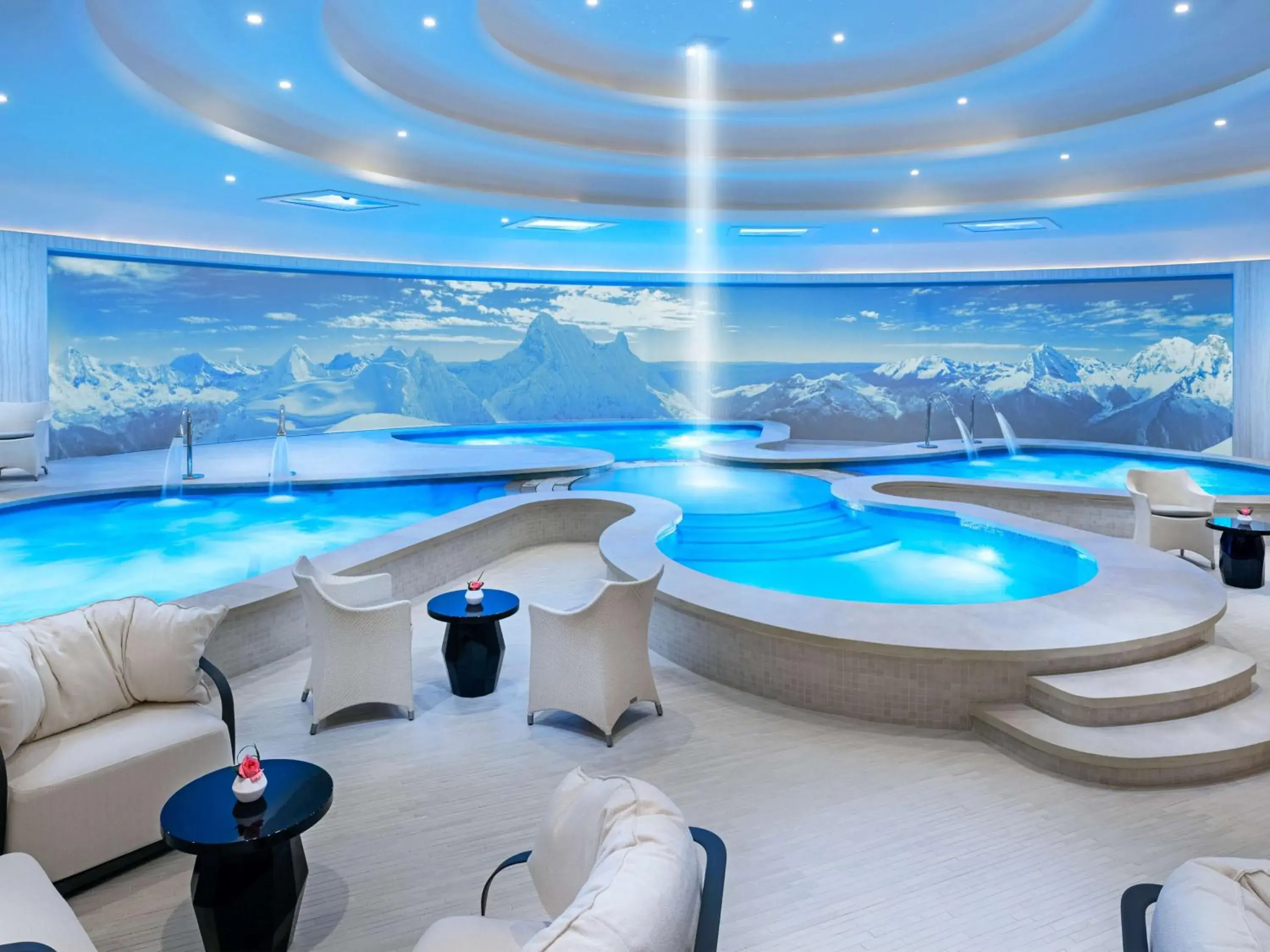 Pool view in Crockfords Las Vegas, LXR Hotels & Resorts at Resorts World Pool view in Crockfords Las Vegas, LXR Hotels & Resorts at Resorts World