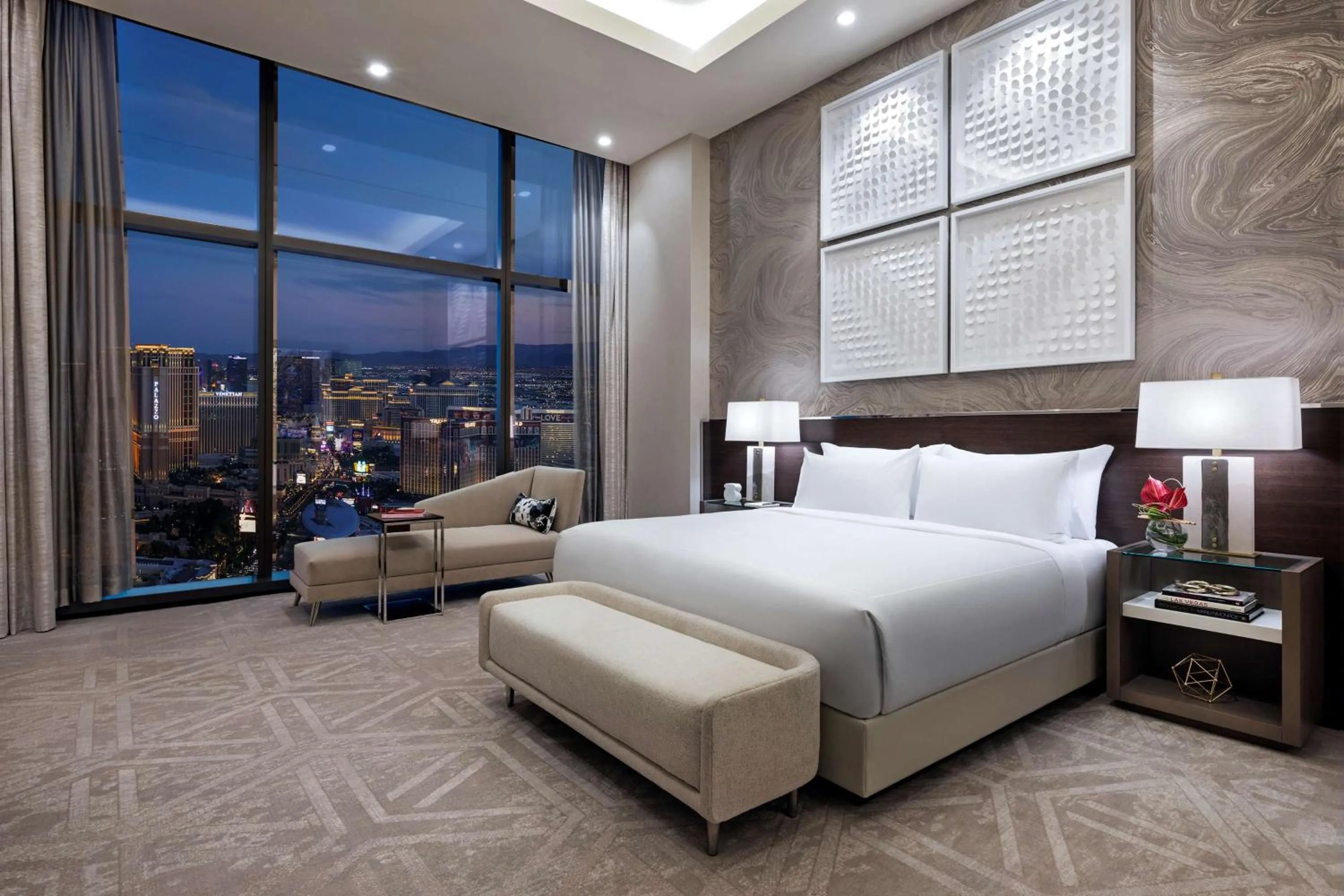 Bed in Crockfords Las Vegas, LXR Hotels & Resorts at Resorts World