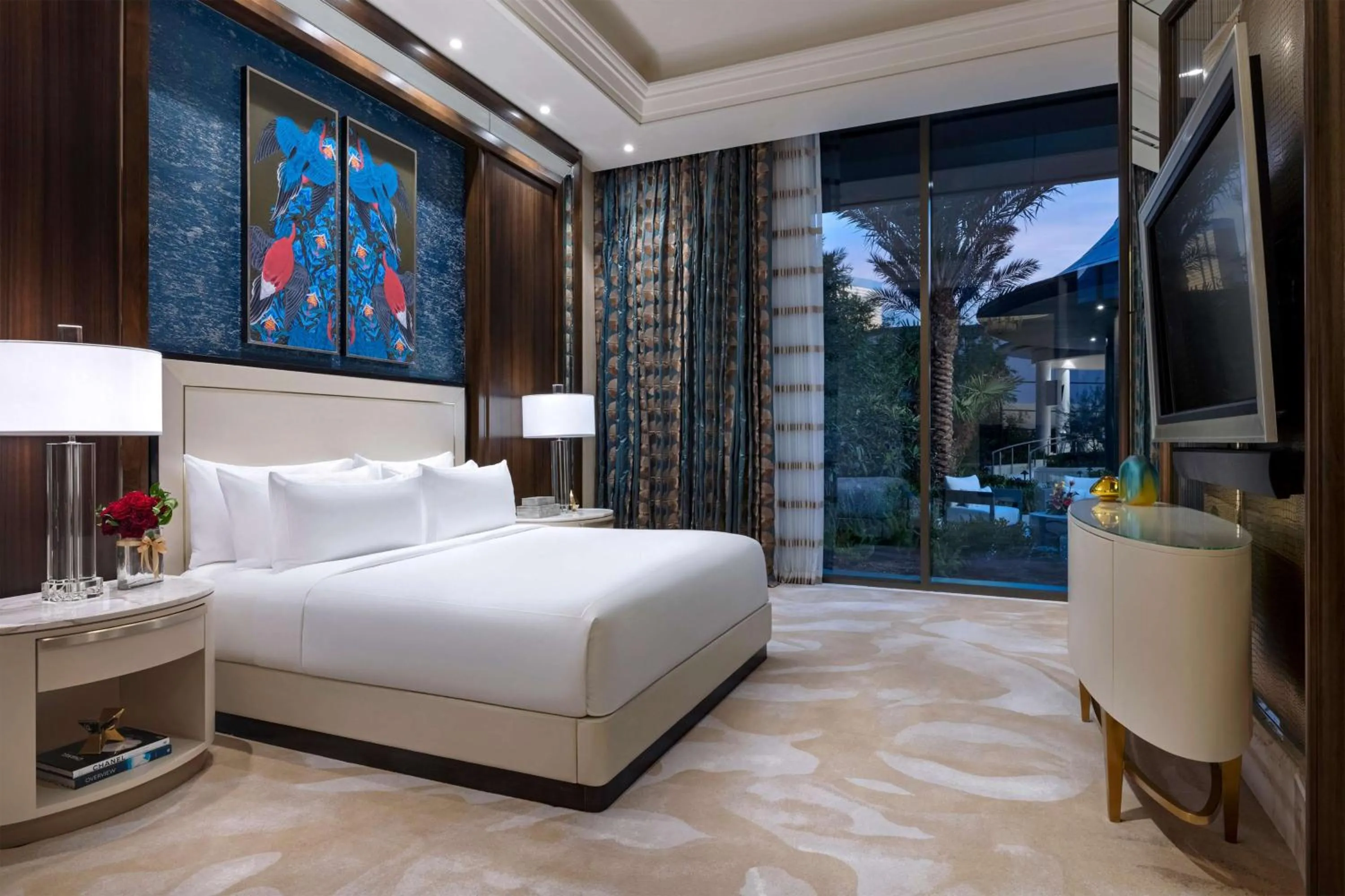 View (from property/room), Bed in Crockfords Las Vegas, LXR Hotels & Resorts at Resorts World