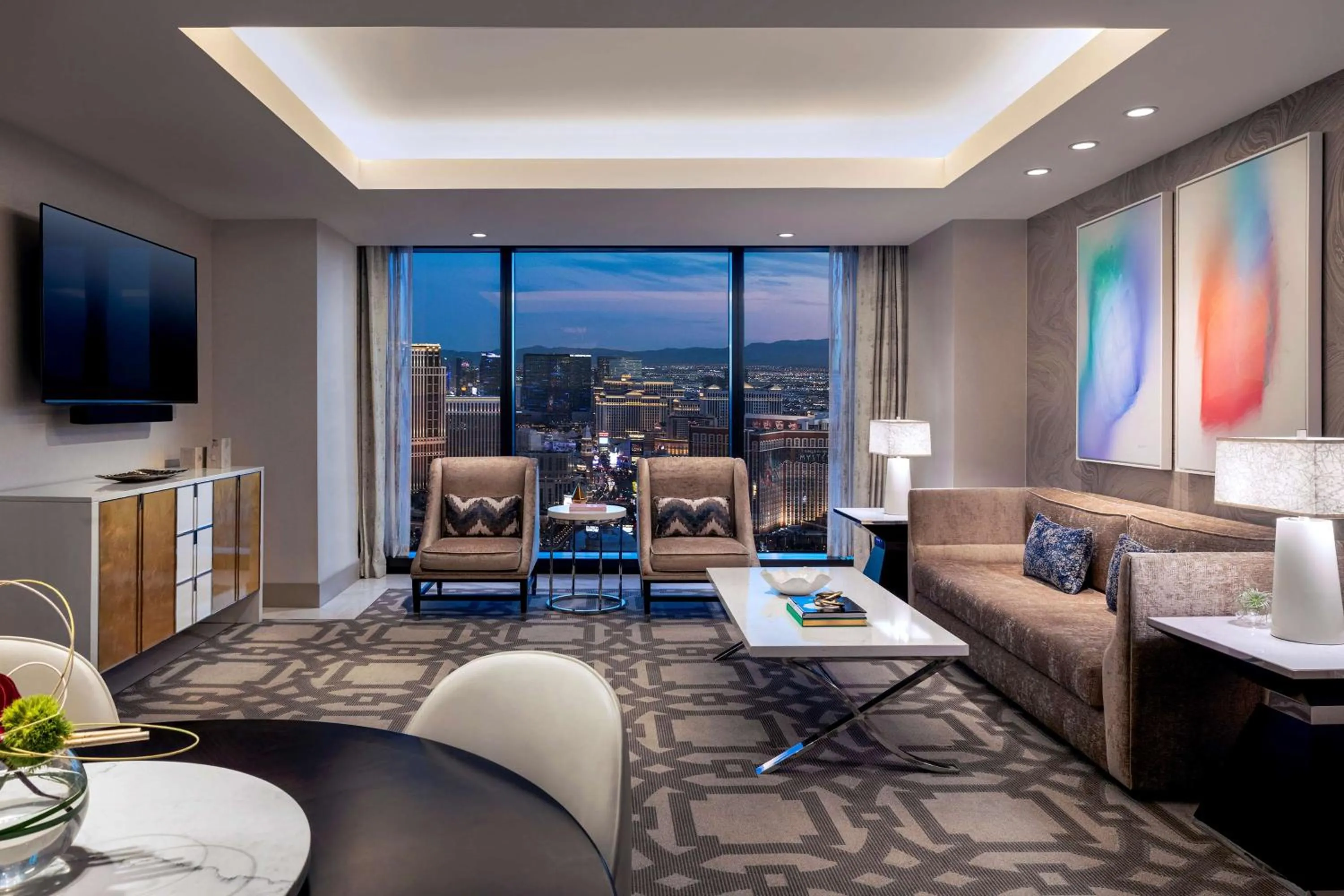 Living room in Crockfords Las Vegas, LXR Hotels & Resorts at Resorts World