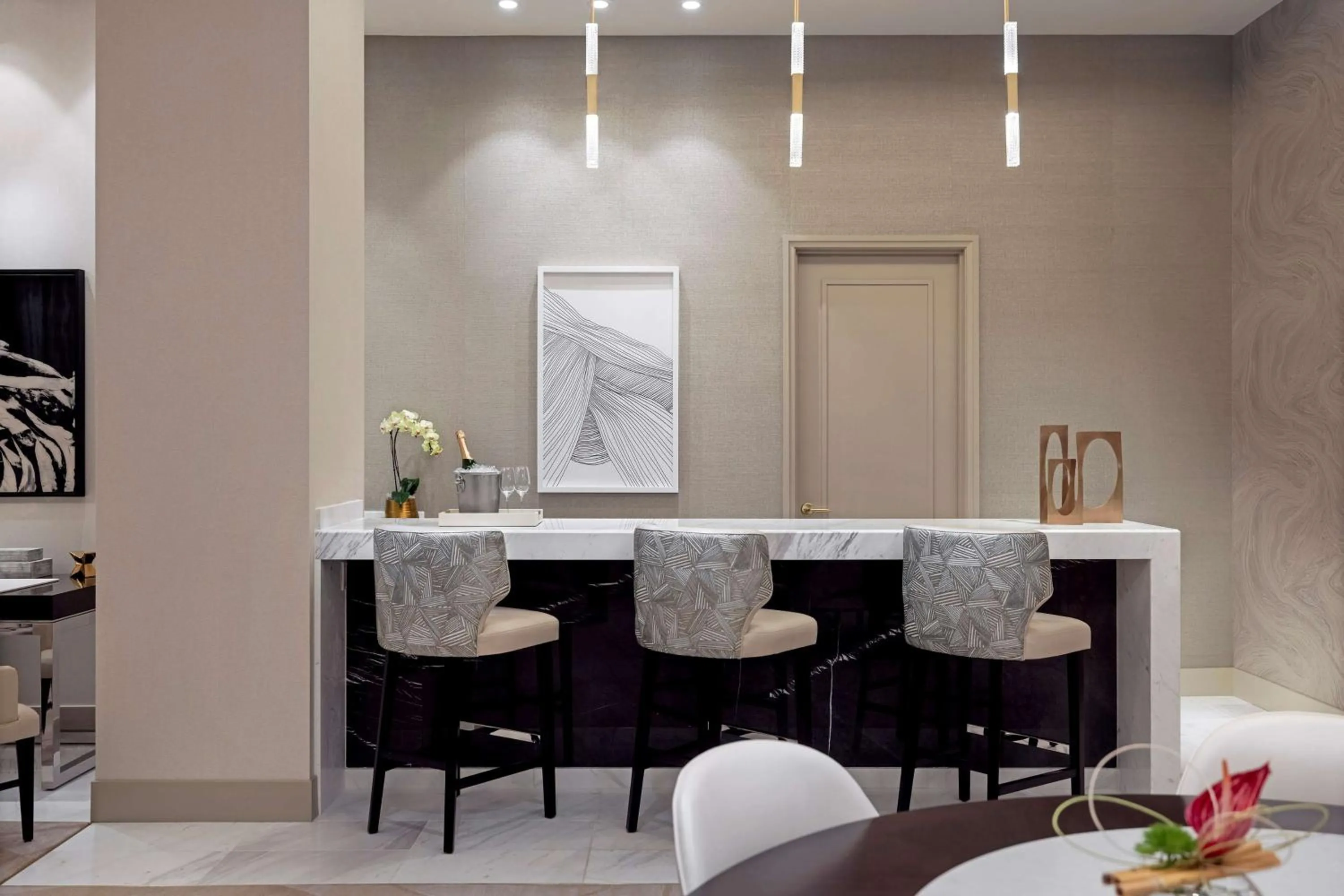 Living room in Crockfords Las Vegas, LXR Hotels & Resorts at Resorts World