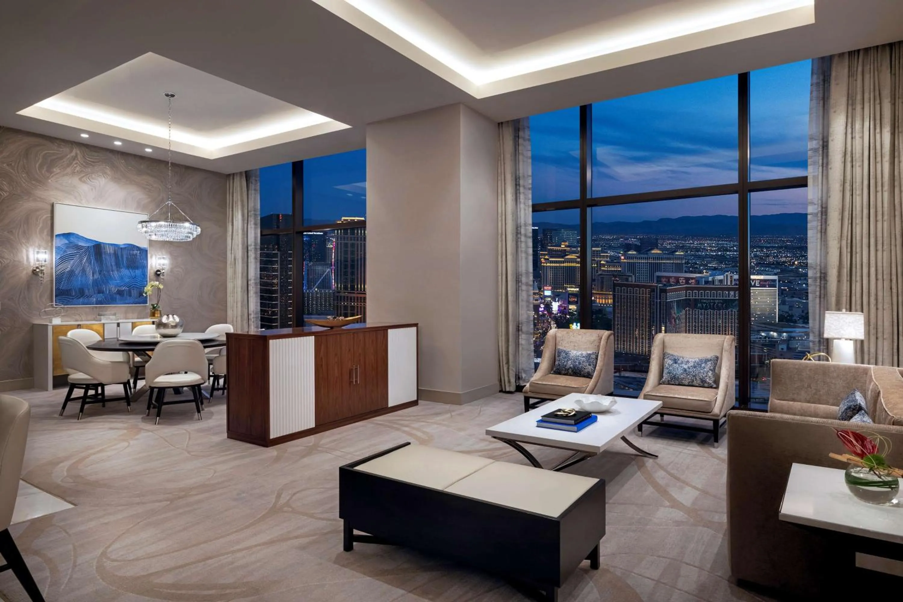 Living room in Crockfords Las Vegas, LXR Hotels & Resorts at Resorts World