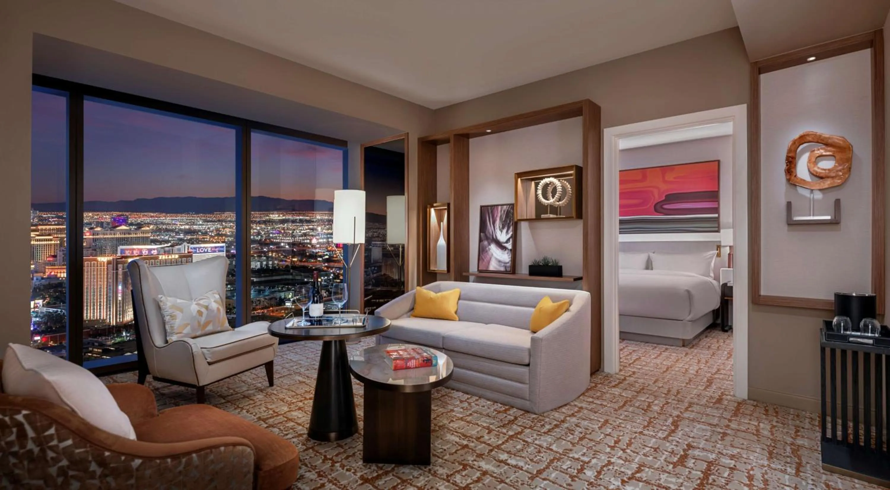 Living room in Crockfords Las Vegas, LXR Hotels & Resorts at Resorts World
