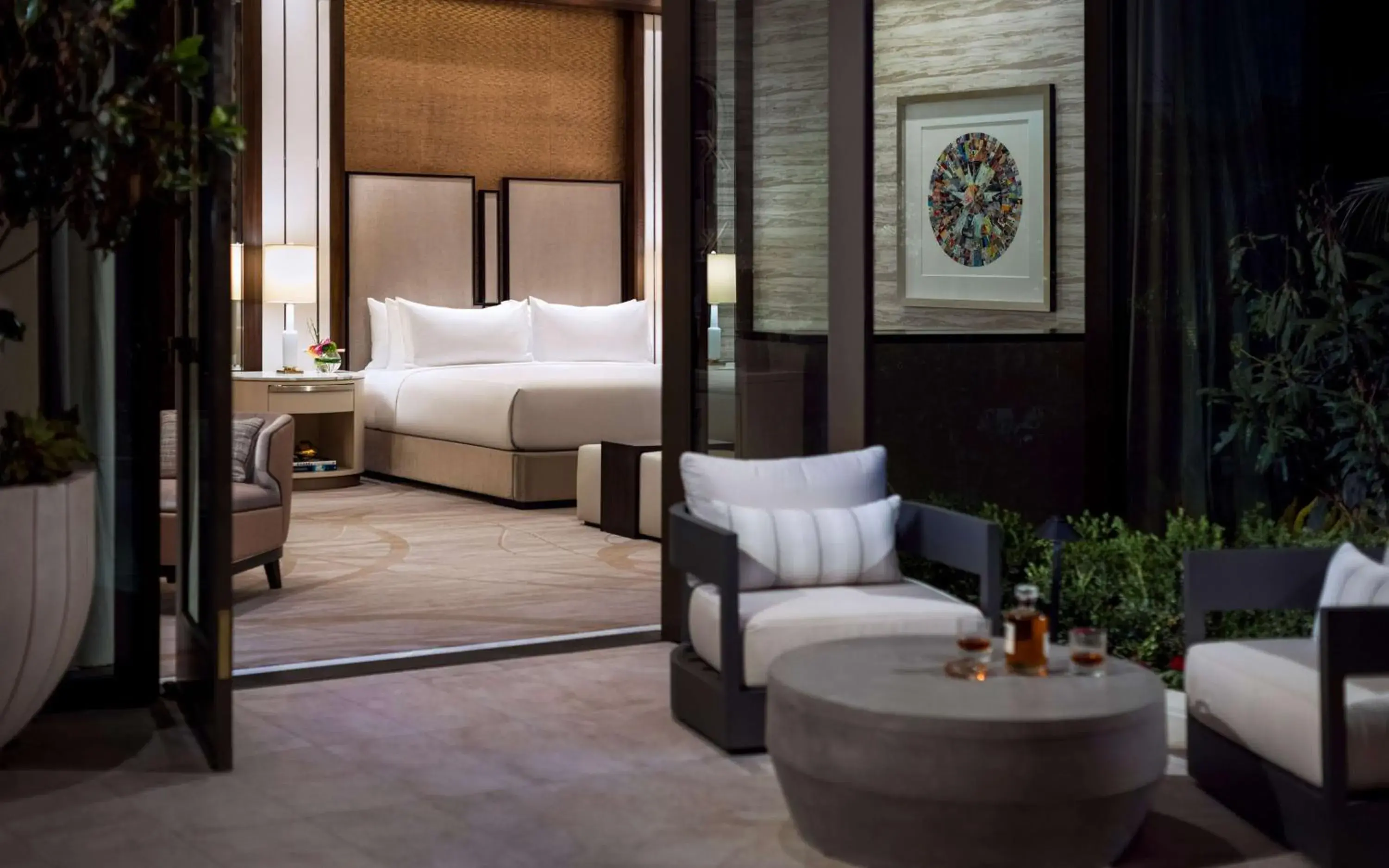 View (from property/room), Bed in Crockfords Las Vegas, LXR Hotels & Resorts at Resorts World View (from property/room), Bed in Crockfords Las Vegas, LXR Hotels & Resorts at Resorts World