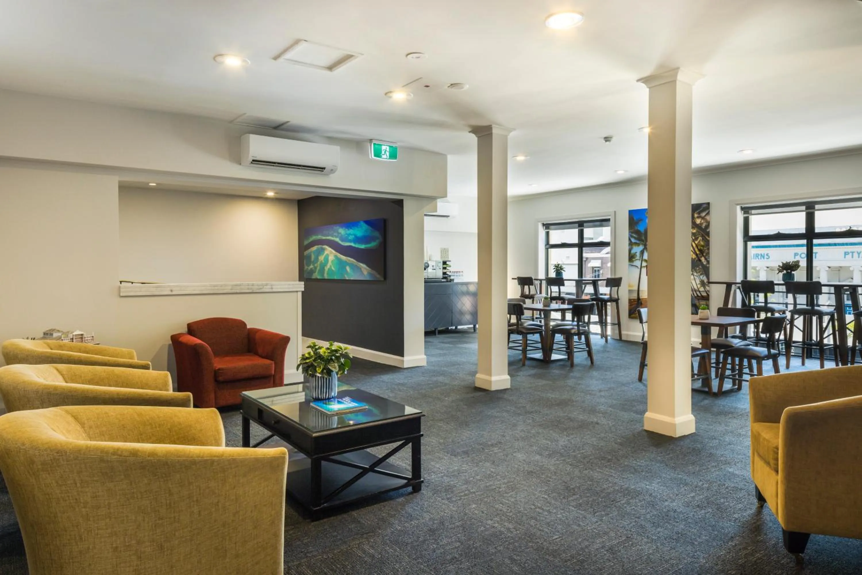 Communal lounge/ TV room in The Abbott Boutique Hotel