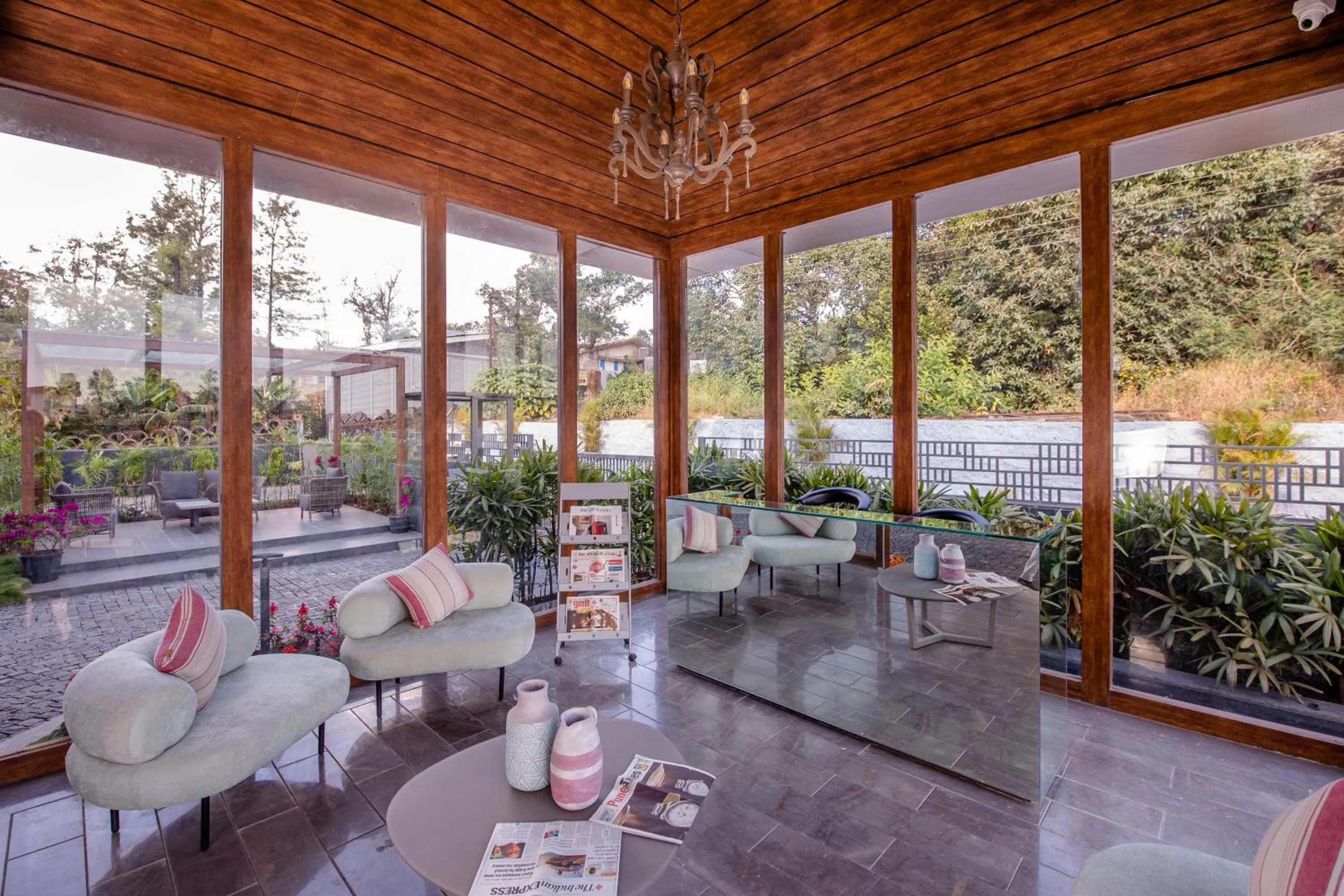 Seating area in Leela Resort, The Exotic Boutique Hotel - Pure Veg