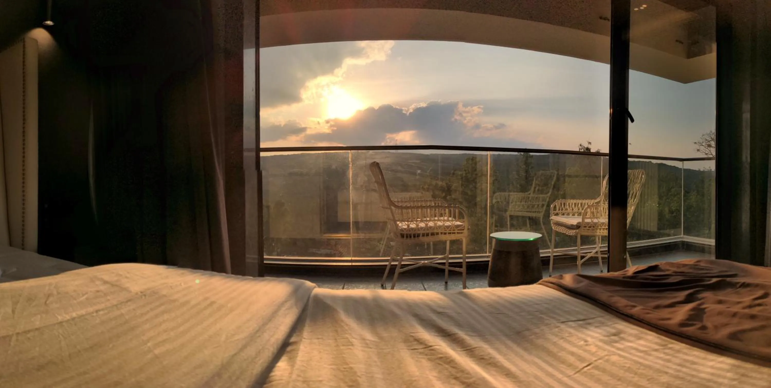 Balcony/Terrace, Bed in Leela Resort, The Exotic Boutique Hotel - Pure Veg