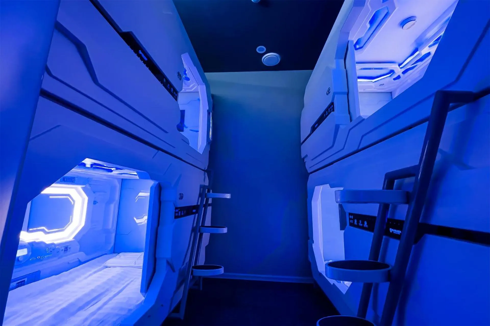 Bed in CAPS LOCK Future Hotel