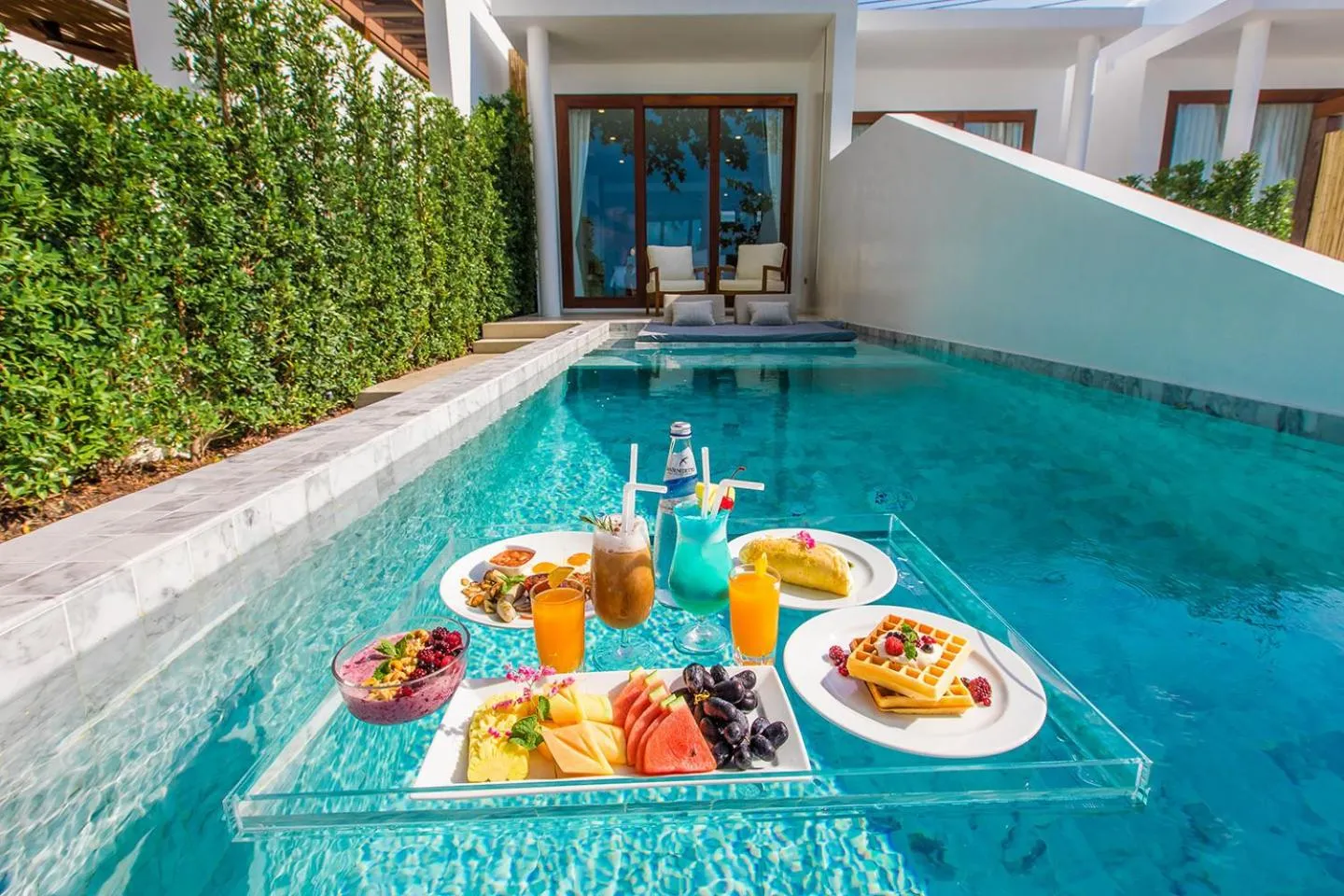Food and drinks in White Whale Beachfront Pool Villa