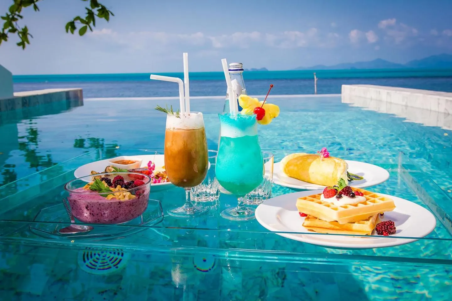 Food and drinks in White Whale Beachfront Pool Villa