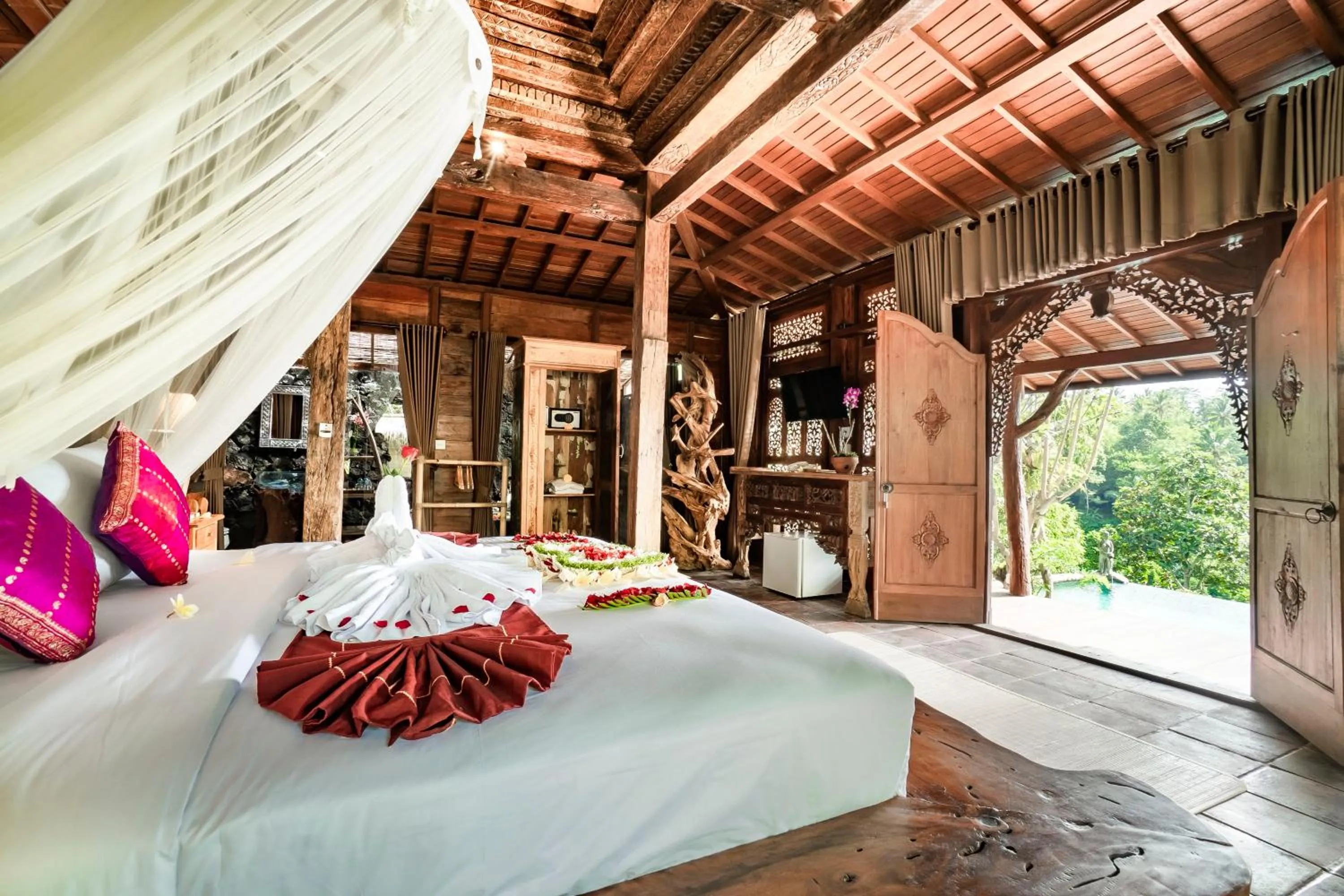 Bedroom, Bed in Magatama Villa by Mahaputra