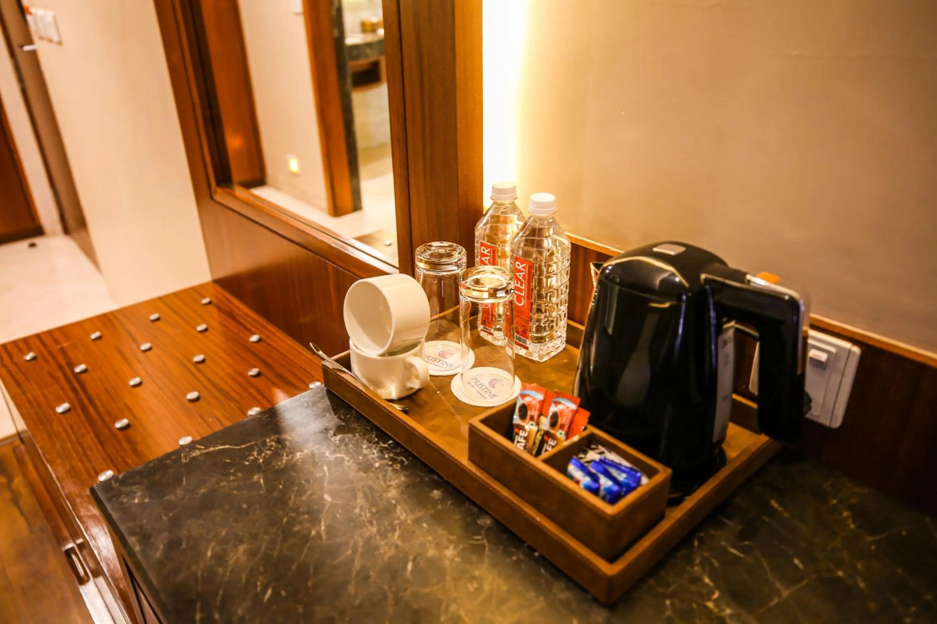 Coffee/tea facilities in Pristine Hotel, Varanasi