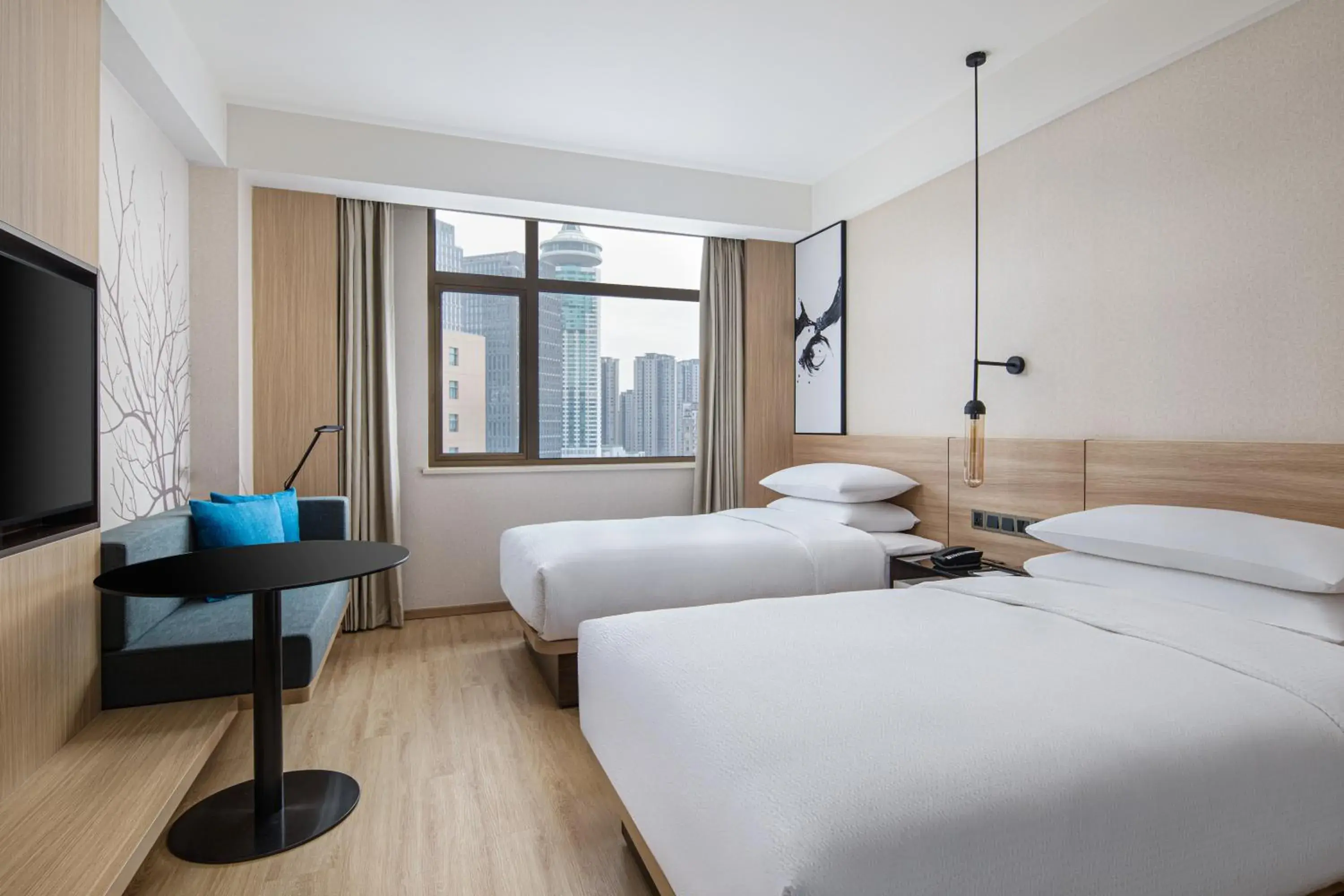 Business Guest room with 2 Twin/Single Bed(s), City view in Fairfield by Marriott Shanghai Pudong Central Business Guest room with 2 Twin/Single Bed(s), City view in Fairfield by Marriott Shanghai Pudong Central