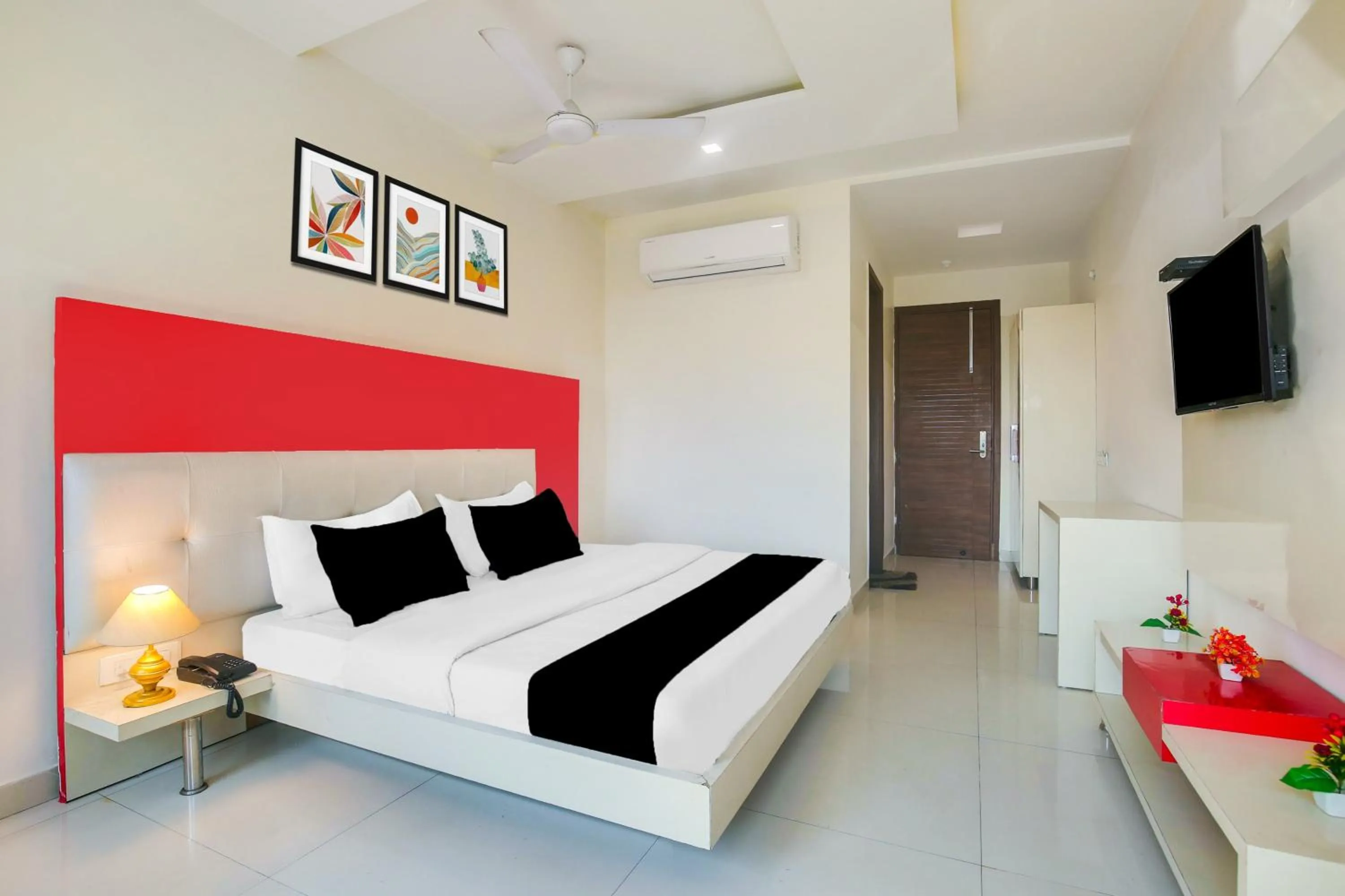 Bedroom, Bed in FabHotel Golden Home