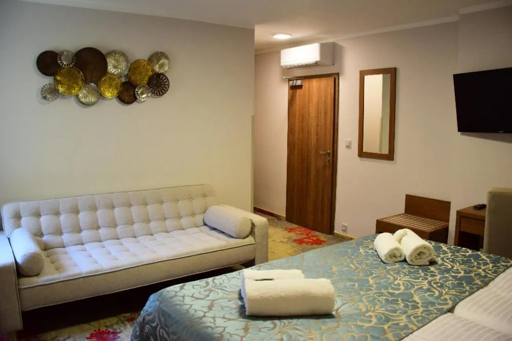 Bed in Hotel Prague Star