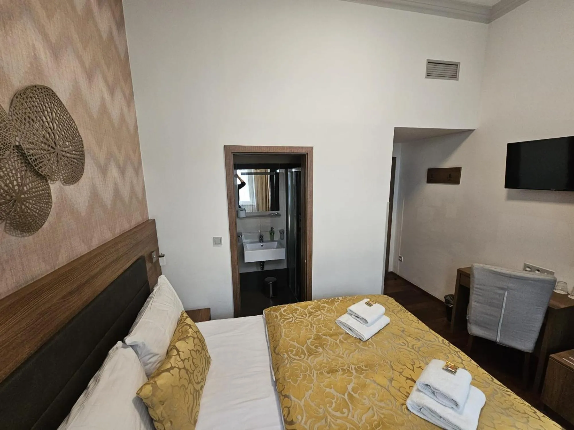 Bed in Hotel Prague Star