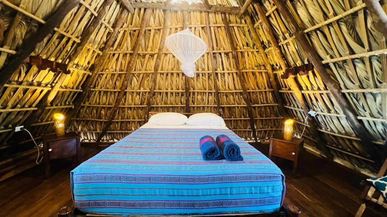 Bed in Paredon Surf House