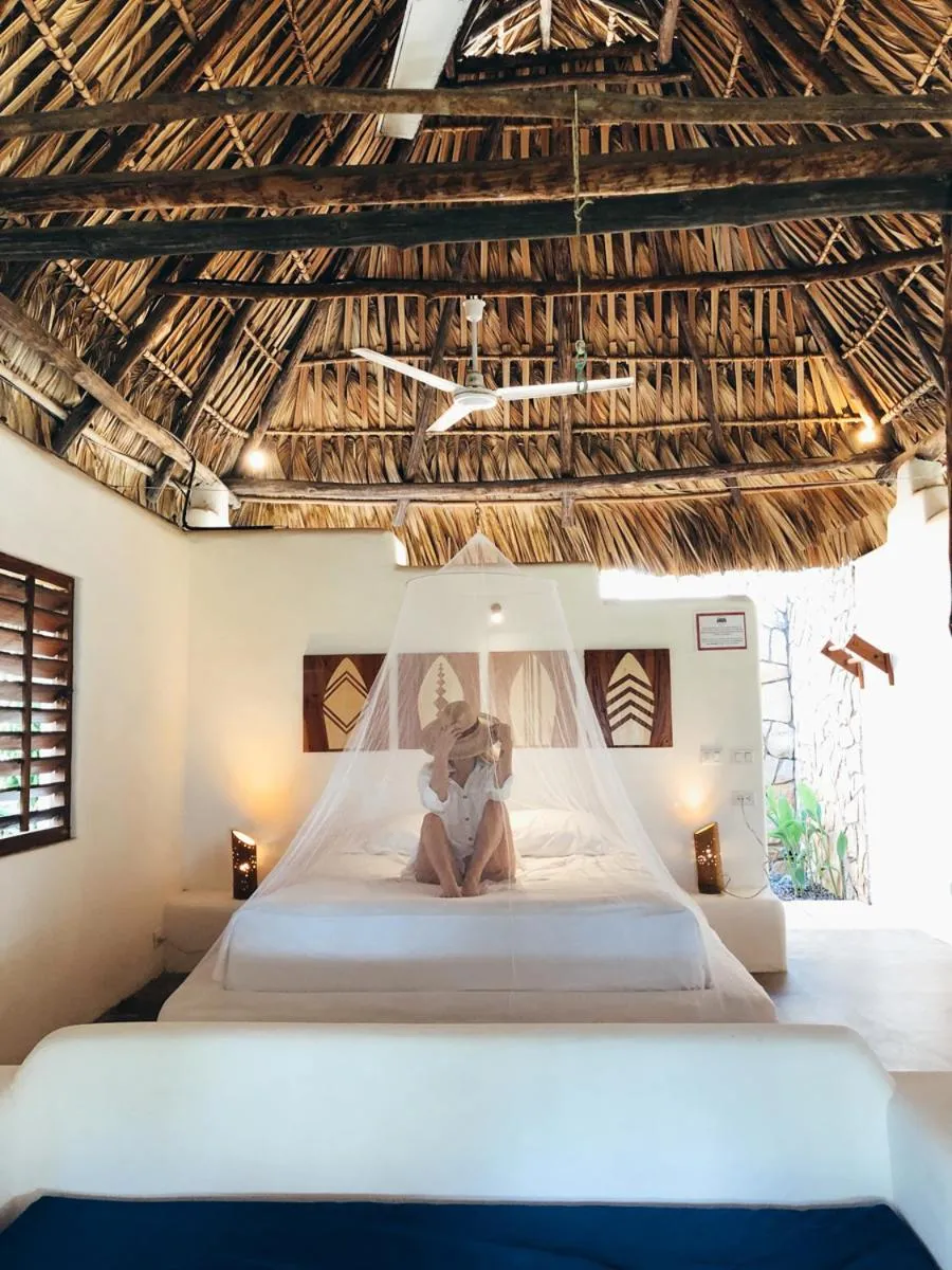Bed in Paredon Surf House