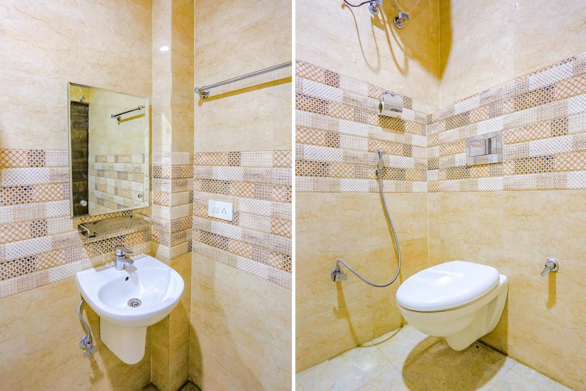 Bathroom in FabHotel The Kiara Near IGI Delhi Airport