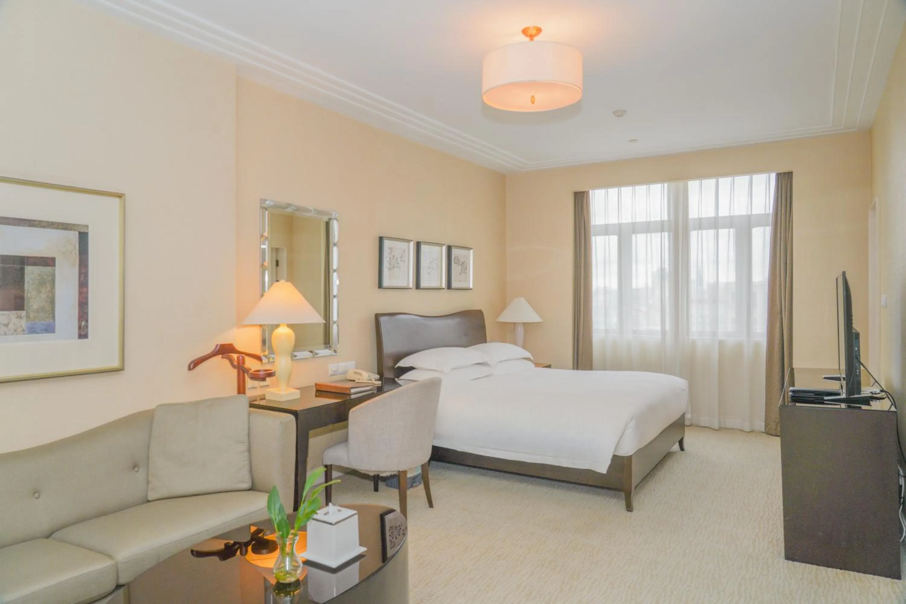 Photo of the whole room, Bed in Broadway Mansions Hotel - On the Bund - Journey Through Time Old Shanghai Republic Dreams