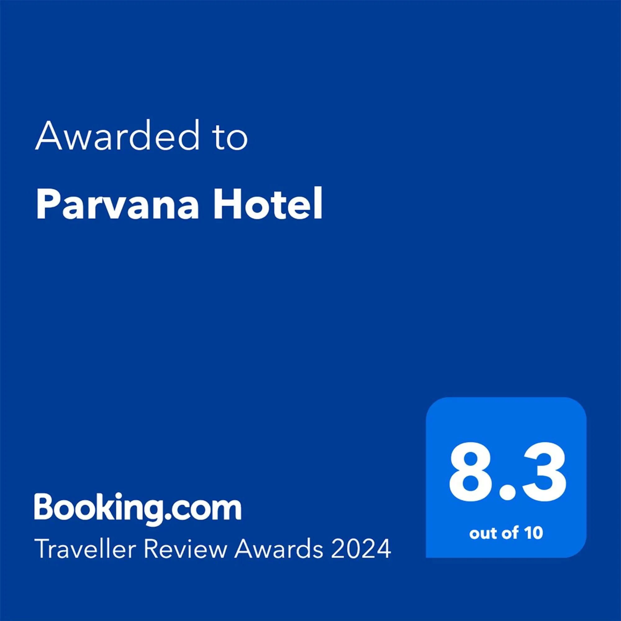 Certificate/Award in Parvana Hotel