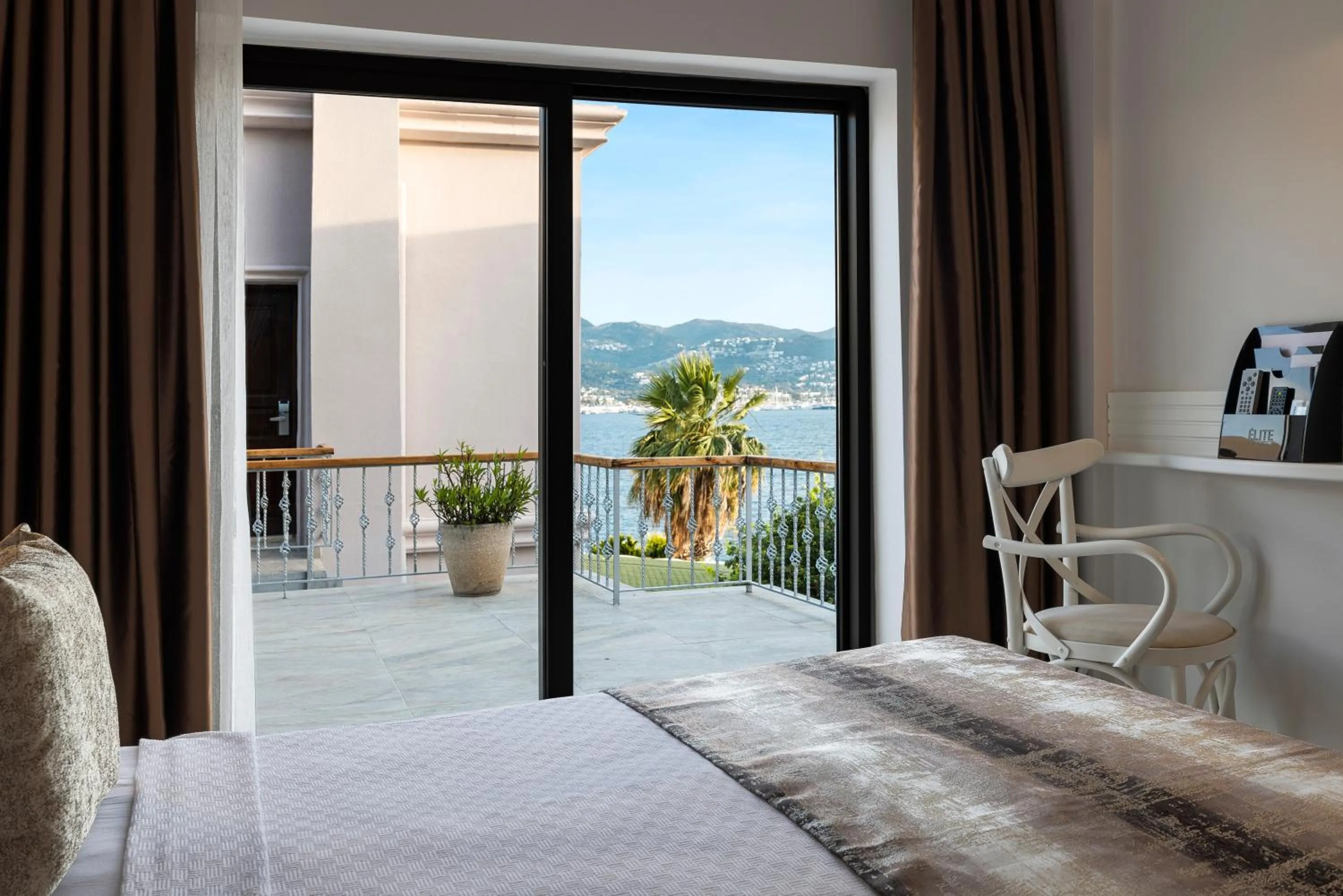 Balcony/Terrace, Bed in Elite Hotel Yalıkavak