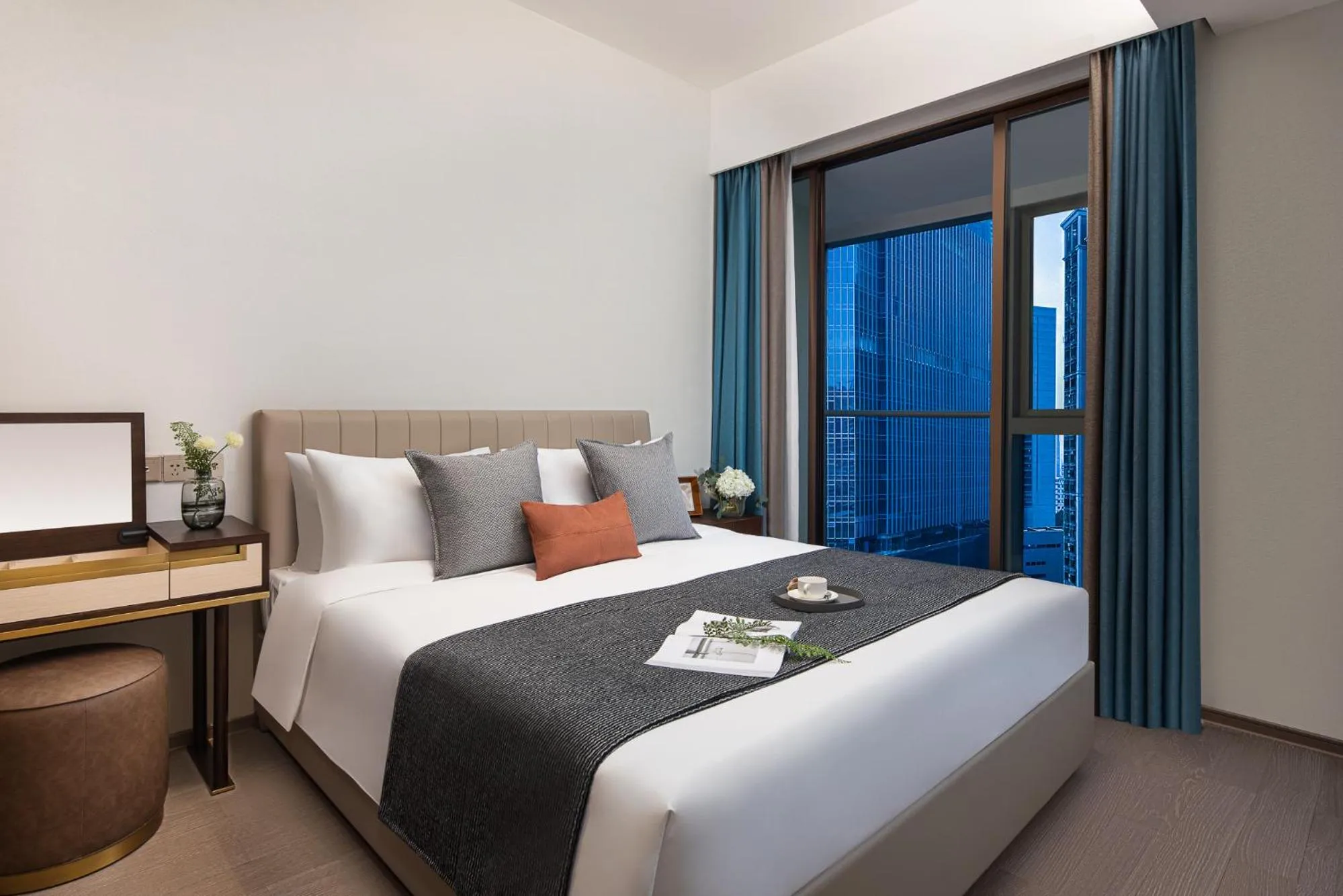 Balcony/Terrace, Bed in Star Residence ICC Guangzhou