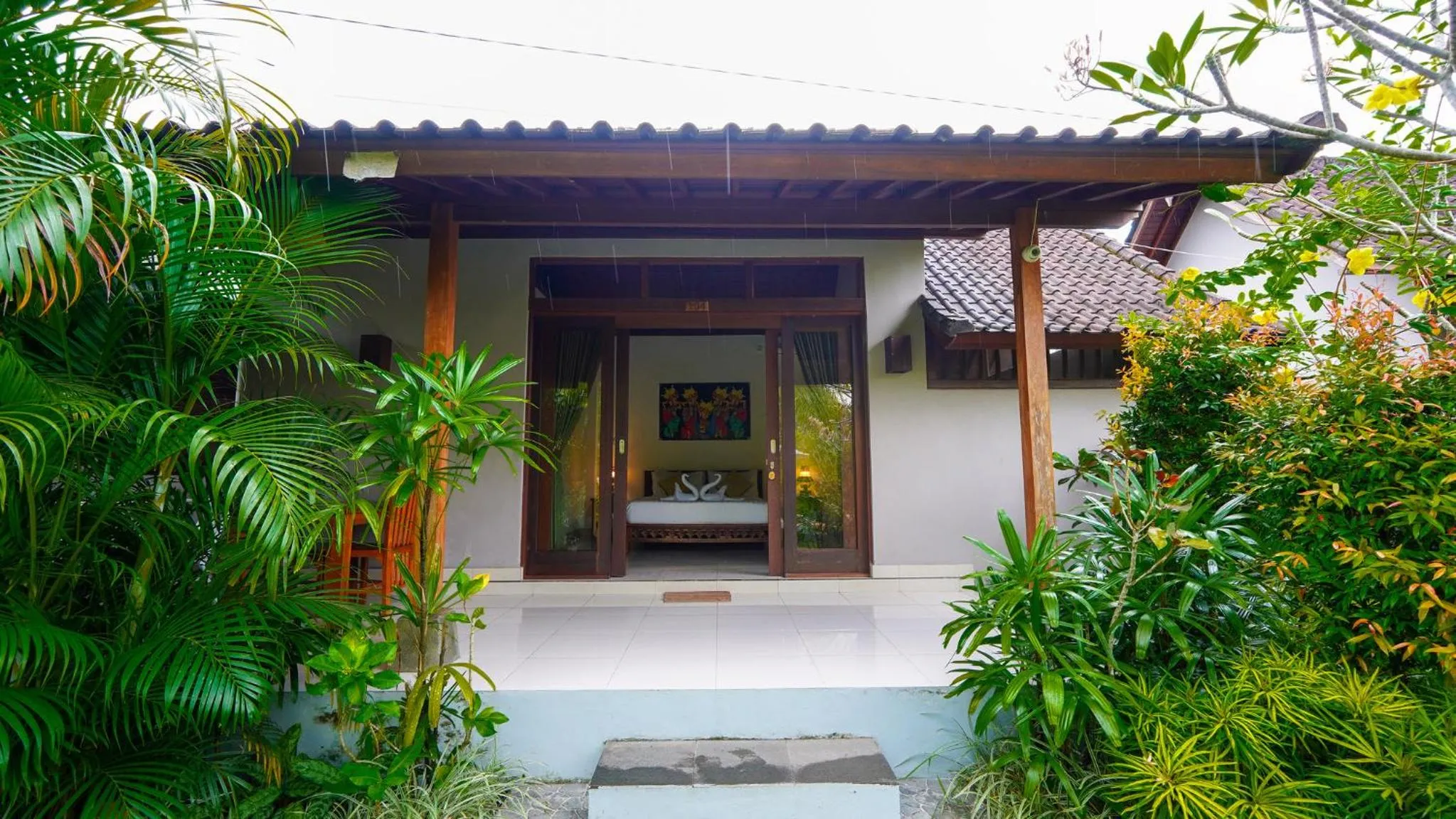 Garden view in Green Coconut Cottage