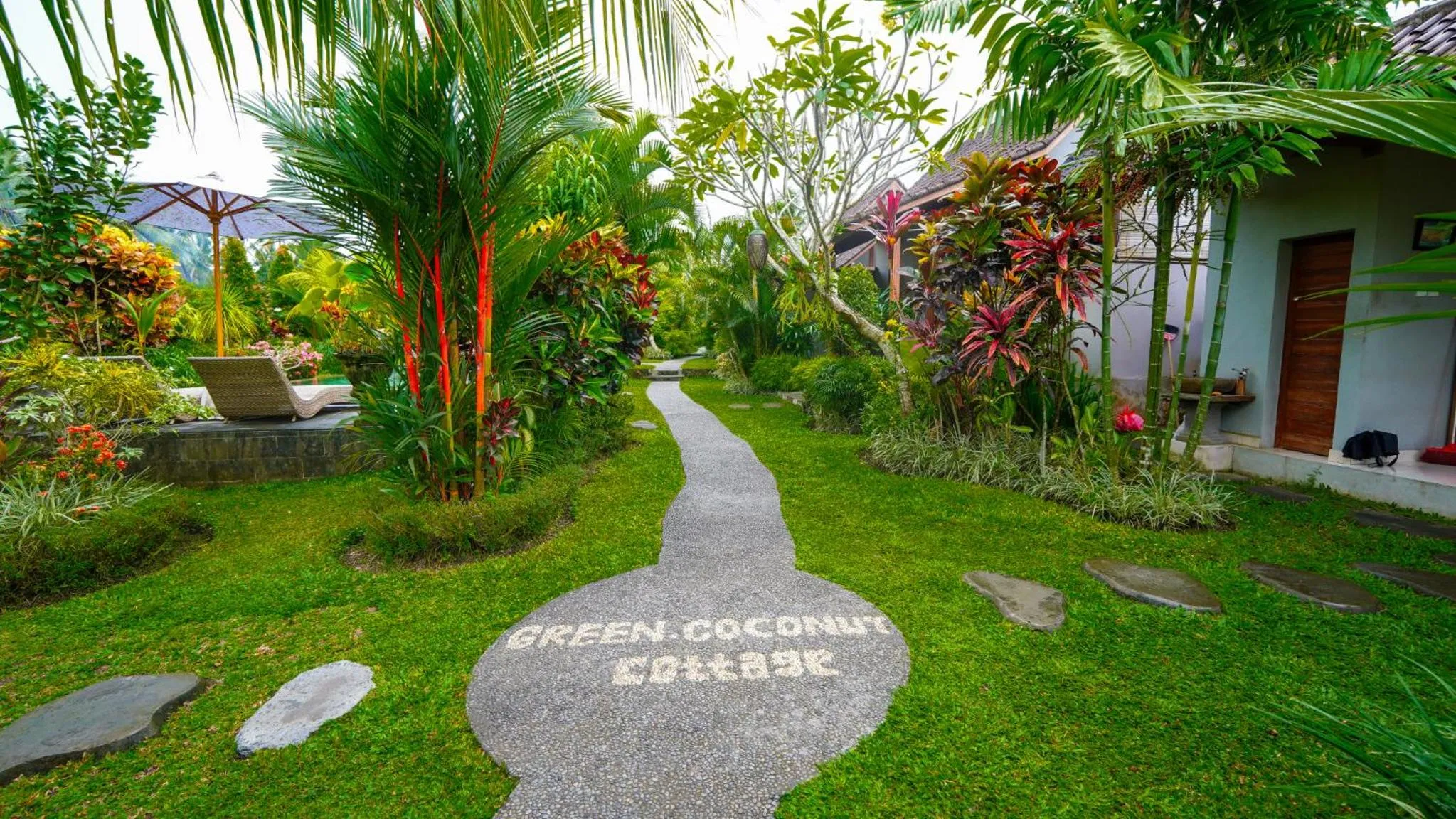 Garden view in Green Coconut Cottage