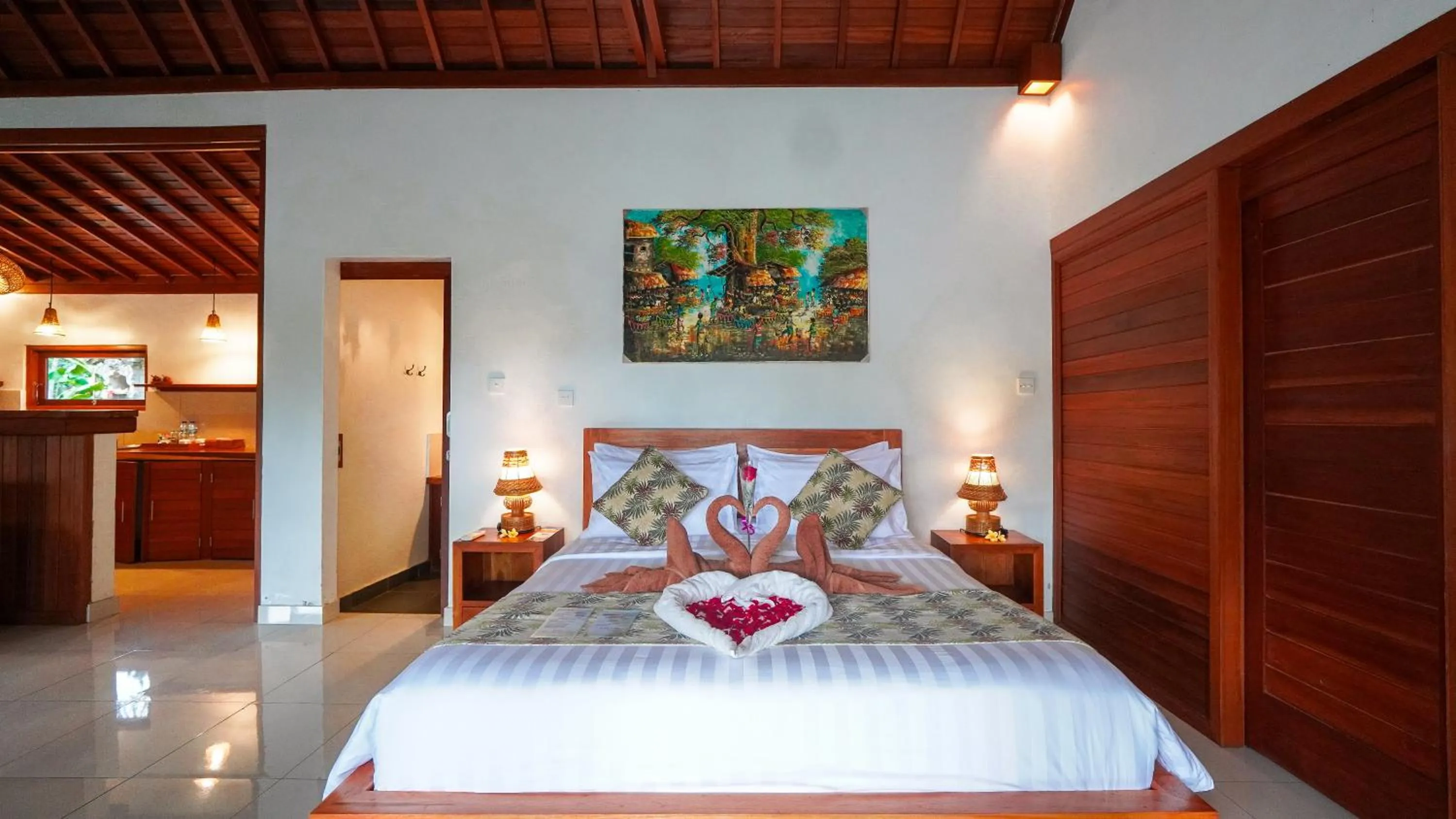 Bed in Green Coconut Cottage
