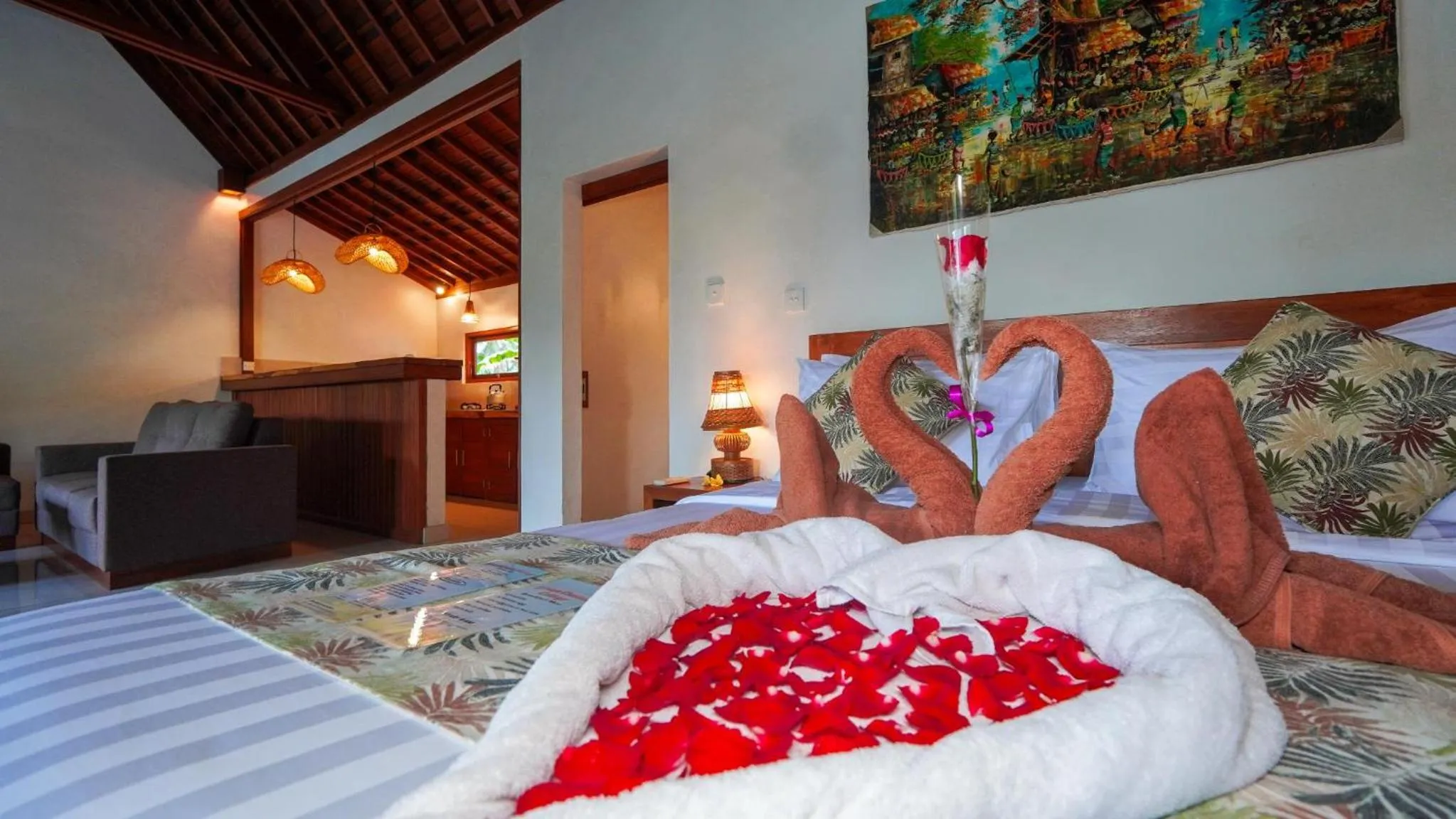 Bed in Green Coconut Cottage