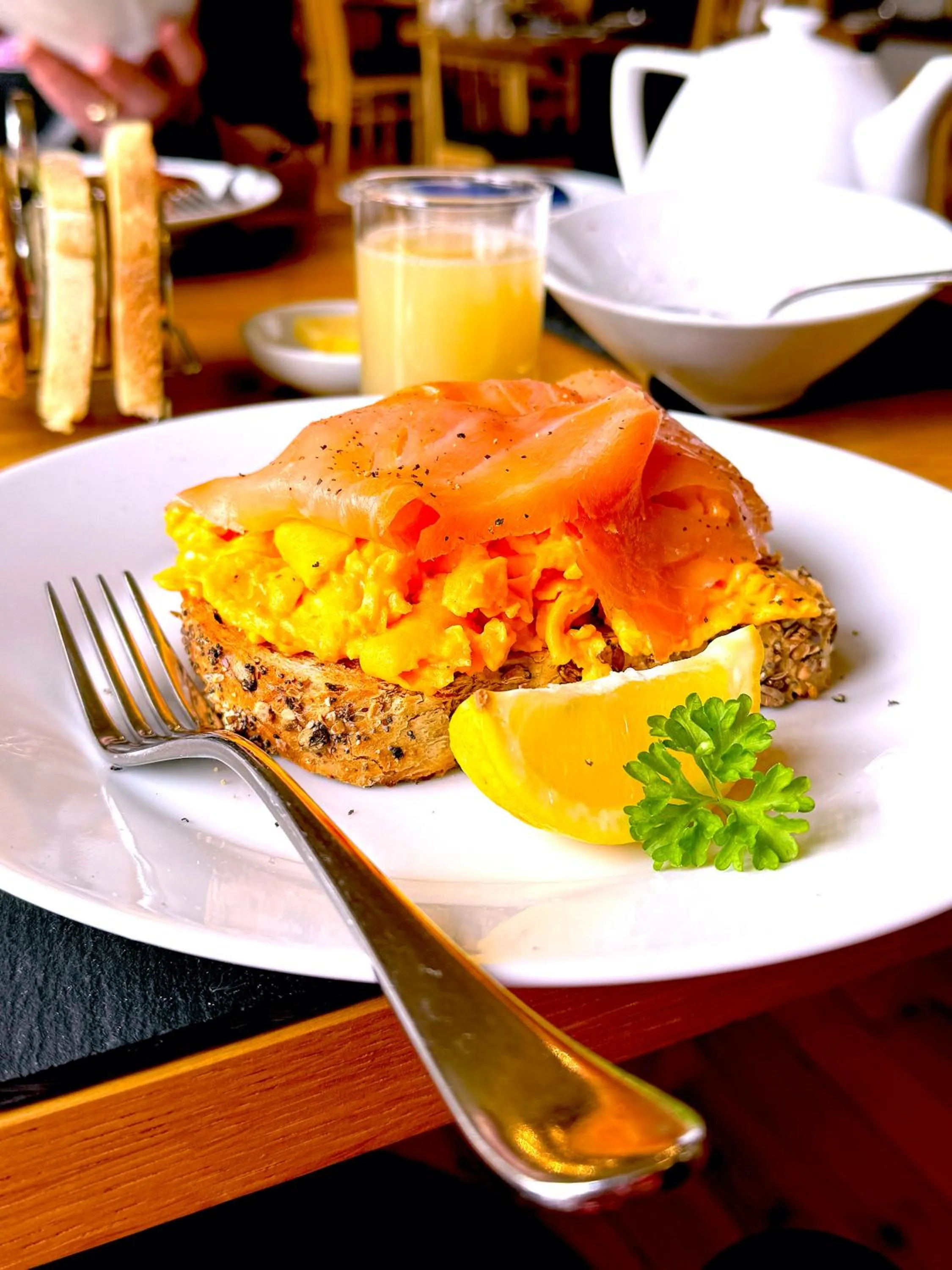 Breakfast in Luxury Bed And Breakfast at Bossington Hall in Exmoor, Somerset