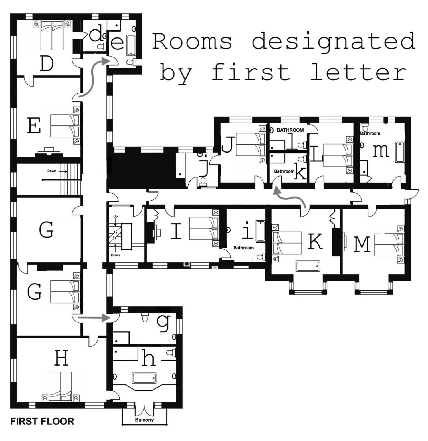 Floor plan in Luxury Bed And Breakfast at Bossington Hall in Exmoor, Somerset