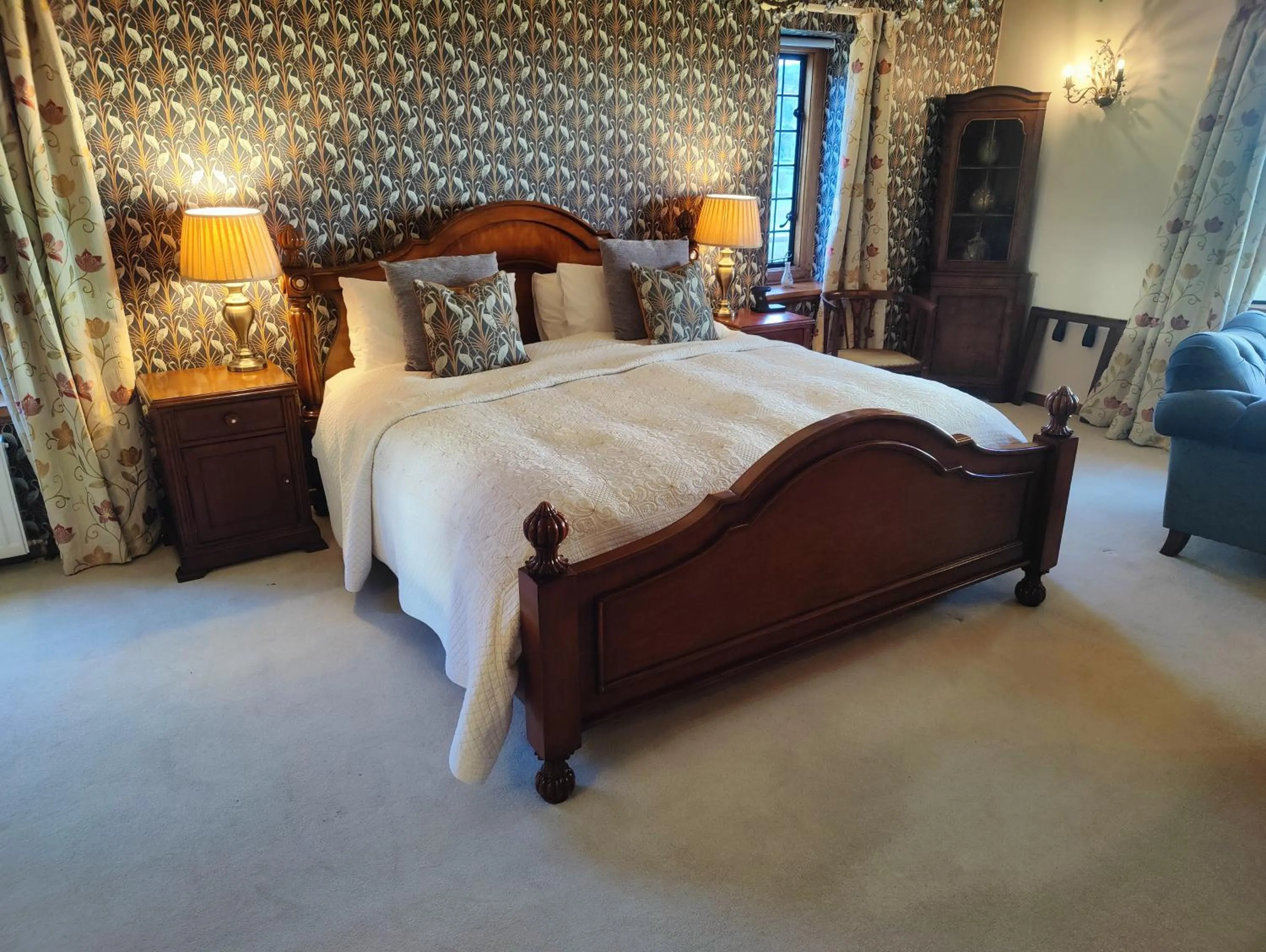 Bed in Luxury Bed And Breakfast at Bossington Hall in Exmoor, Somerset