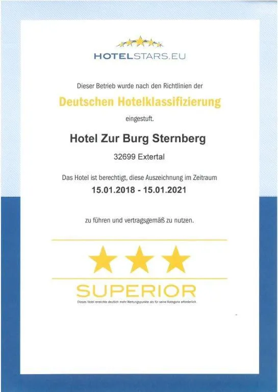 Logo/Certificate/Sign in Hotel Zur Burg Sternberg