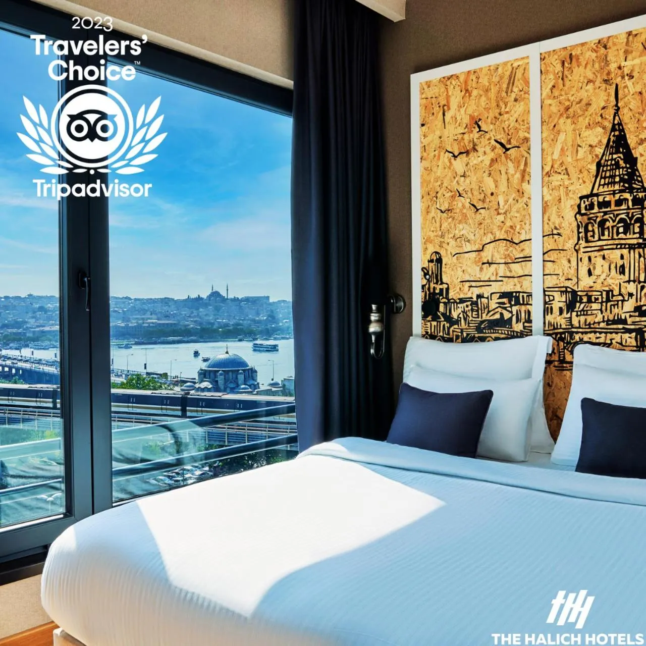 View (from property/room), Bed in The Halich Hotel Istanbul Karakoy - Special Category