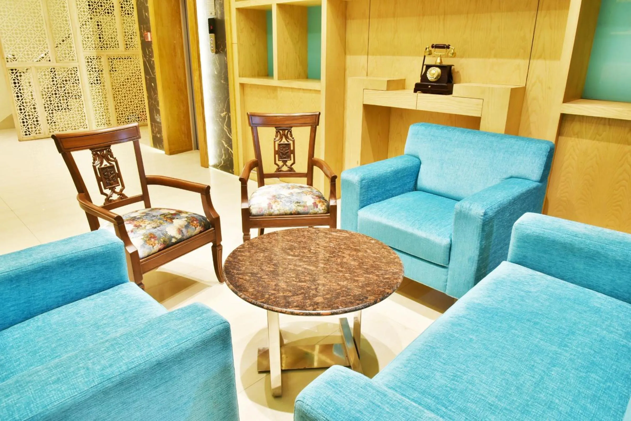 Seating area in Hotel Amritsar International 2 min walk from Amritsar Bus Stand