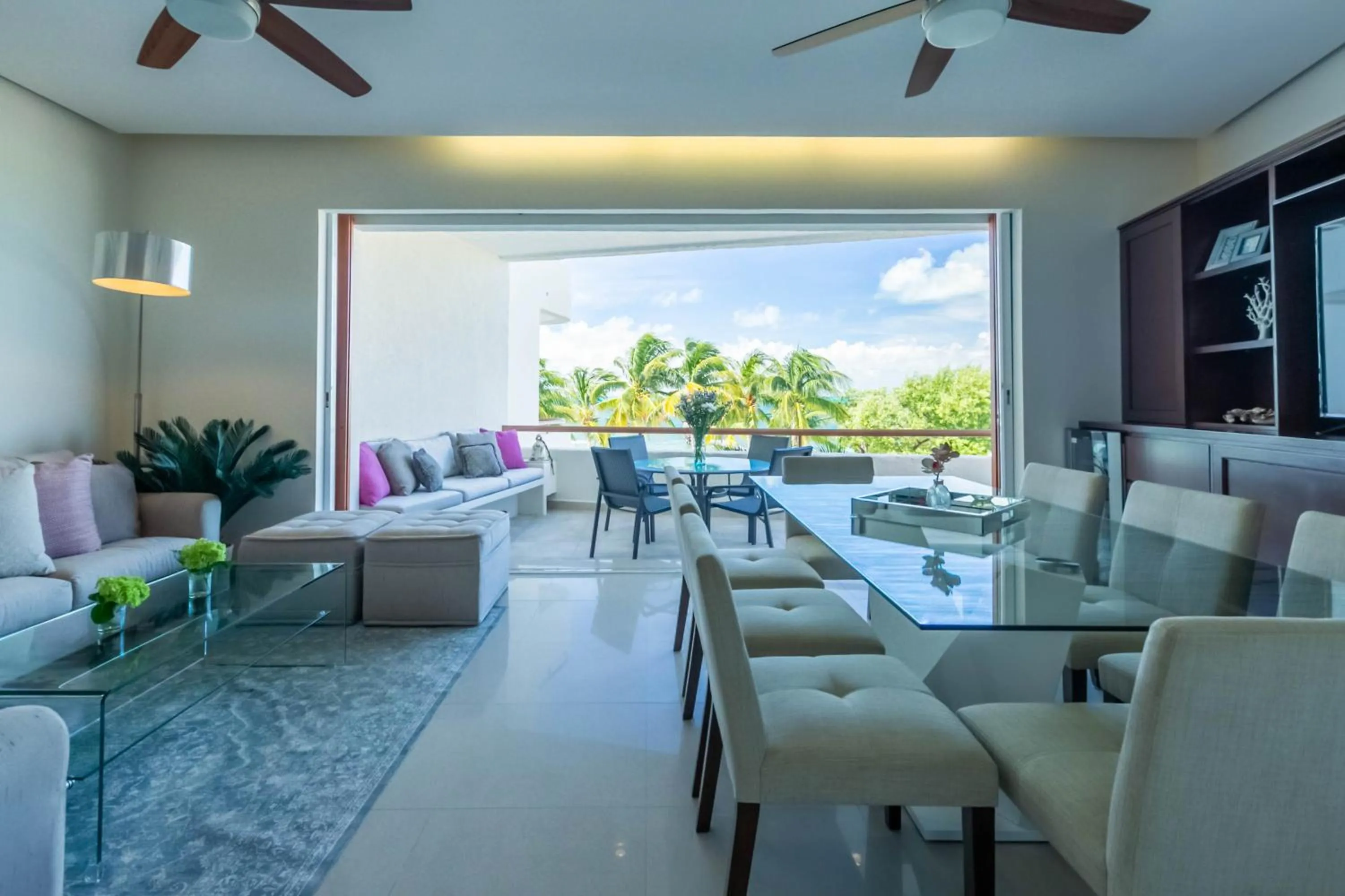 Living room in Sunset Condo 104 Puerta al Mar Isla Mujeres Mexico