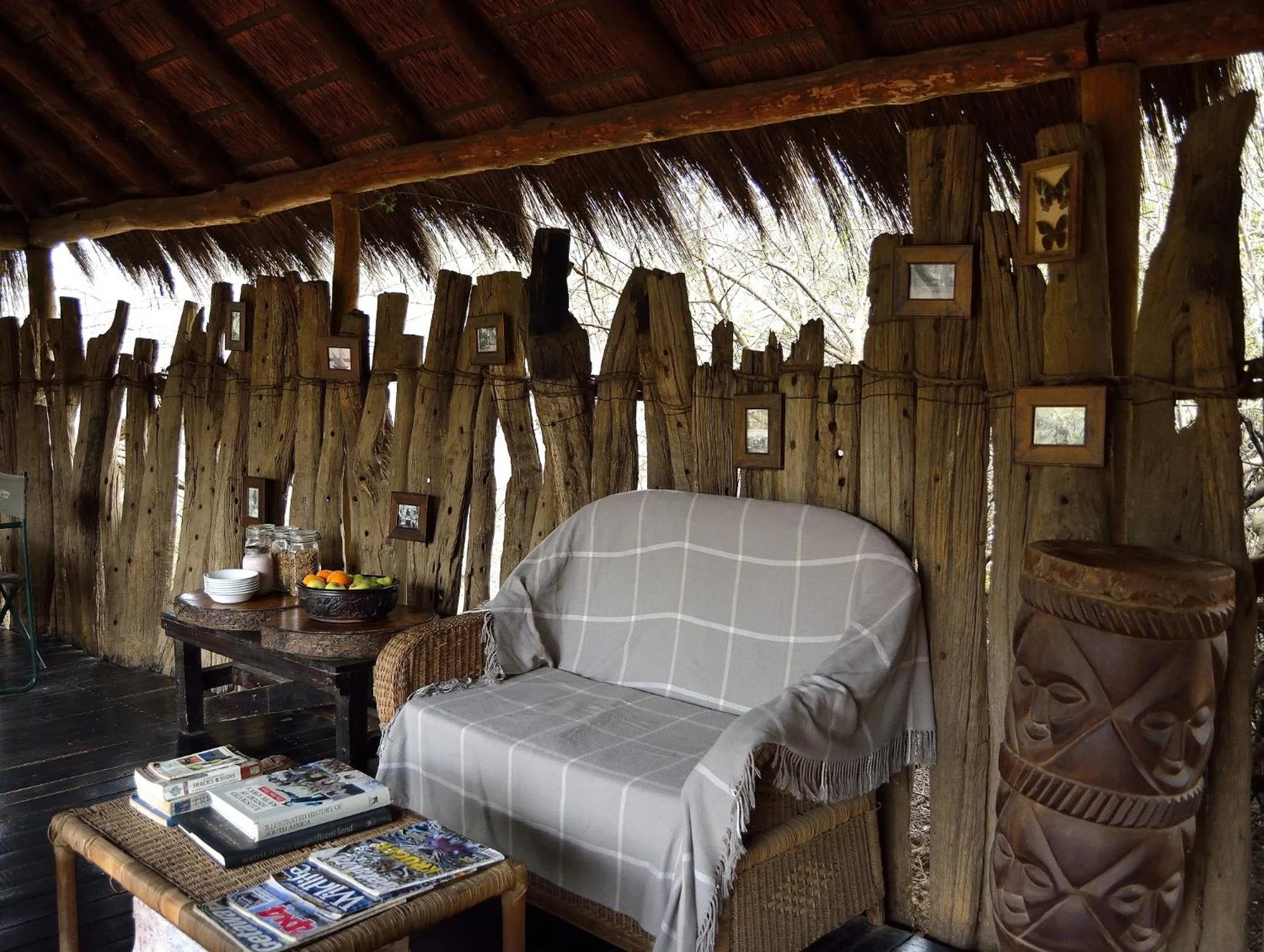 Seating area in Quatermain's 1920's Safari Camp – Amakhala Game Reserve