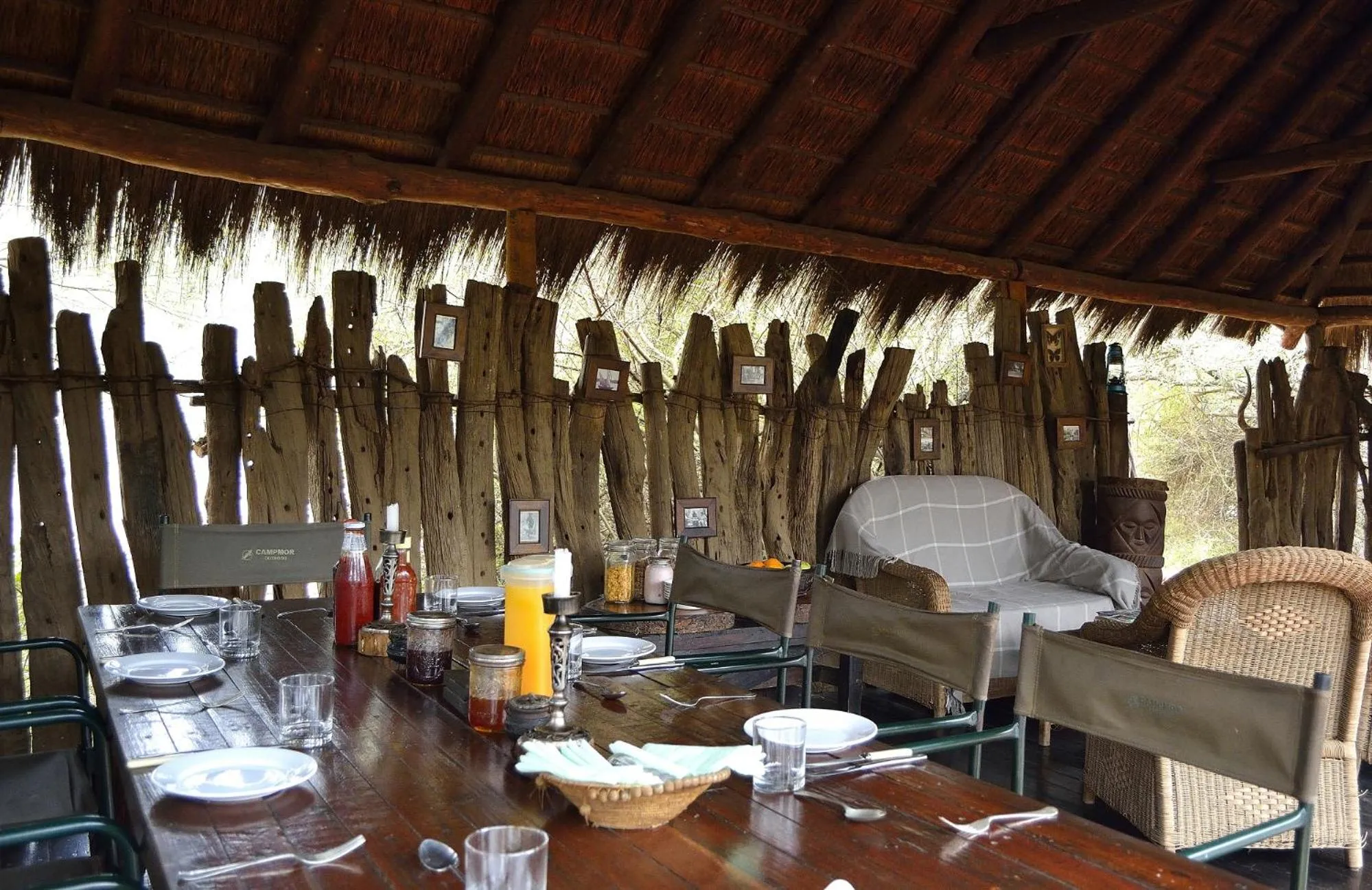 Dining area in Quatermain's 1920's Safari Camp – Amakhala Game Reserve