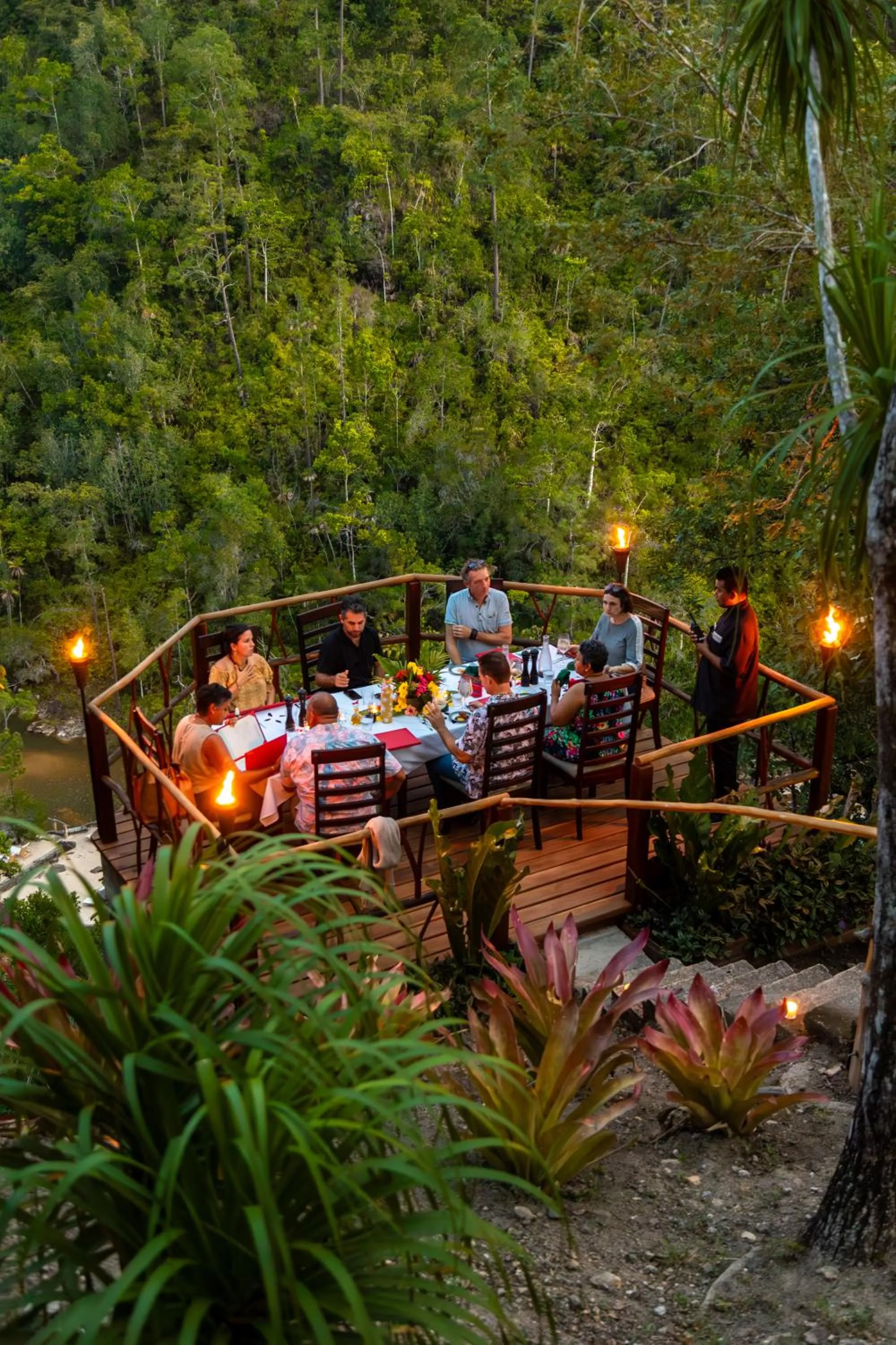 group of guests in Gaia Riverlodge